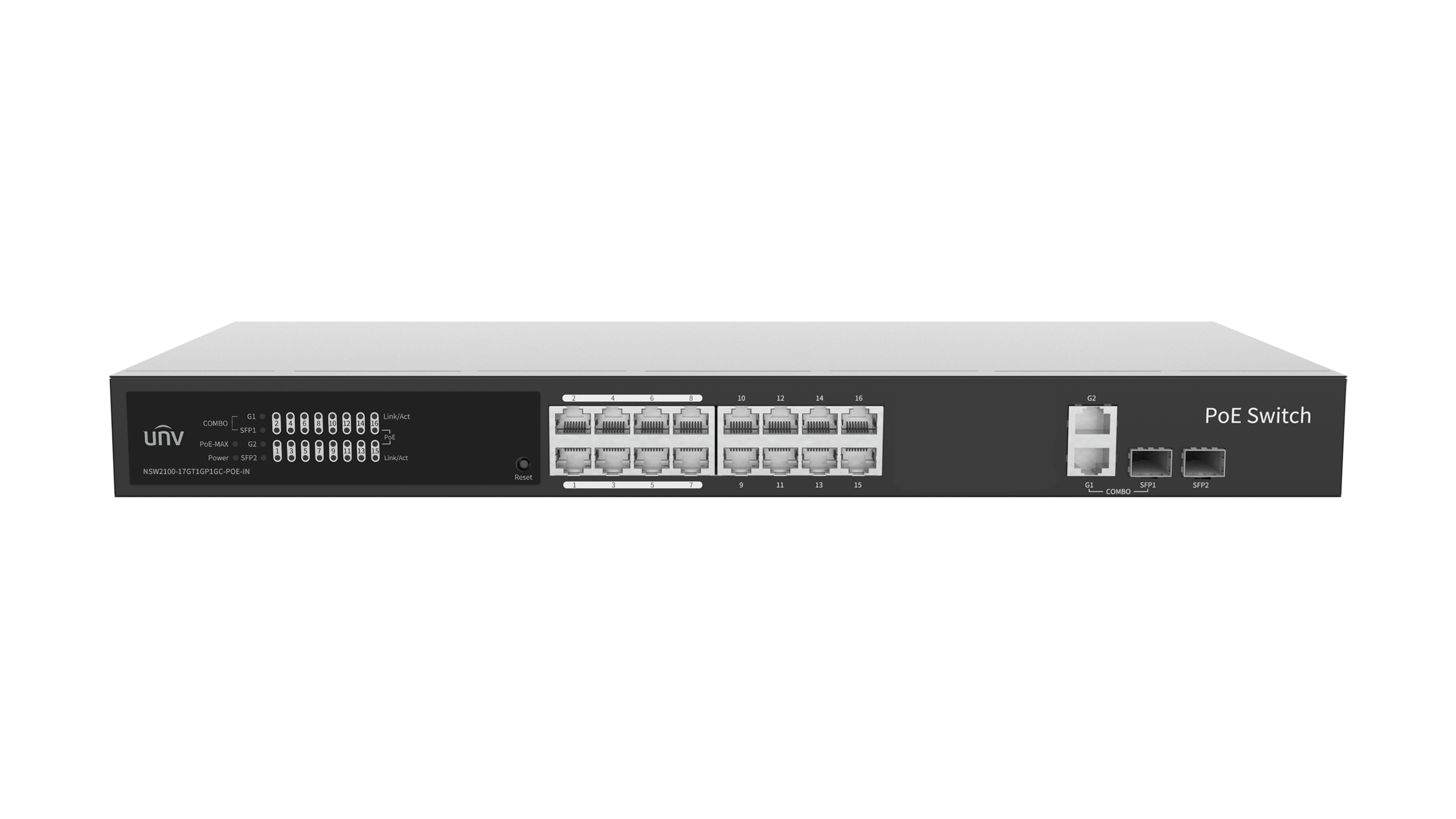 UNV - NSW2100-17GT1GP1GC-POE-IN - Giga 16 Port Lite Cloud Managed PoE Switch