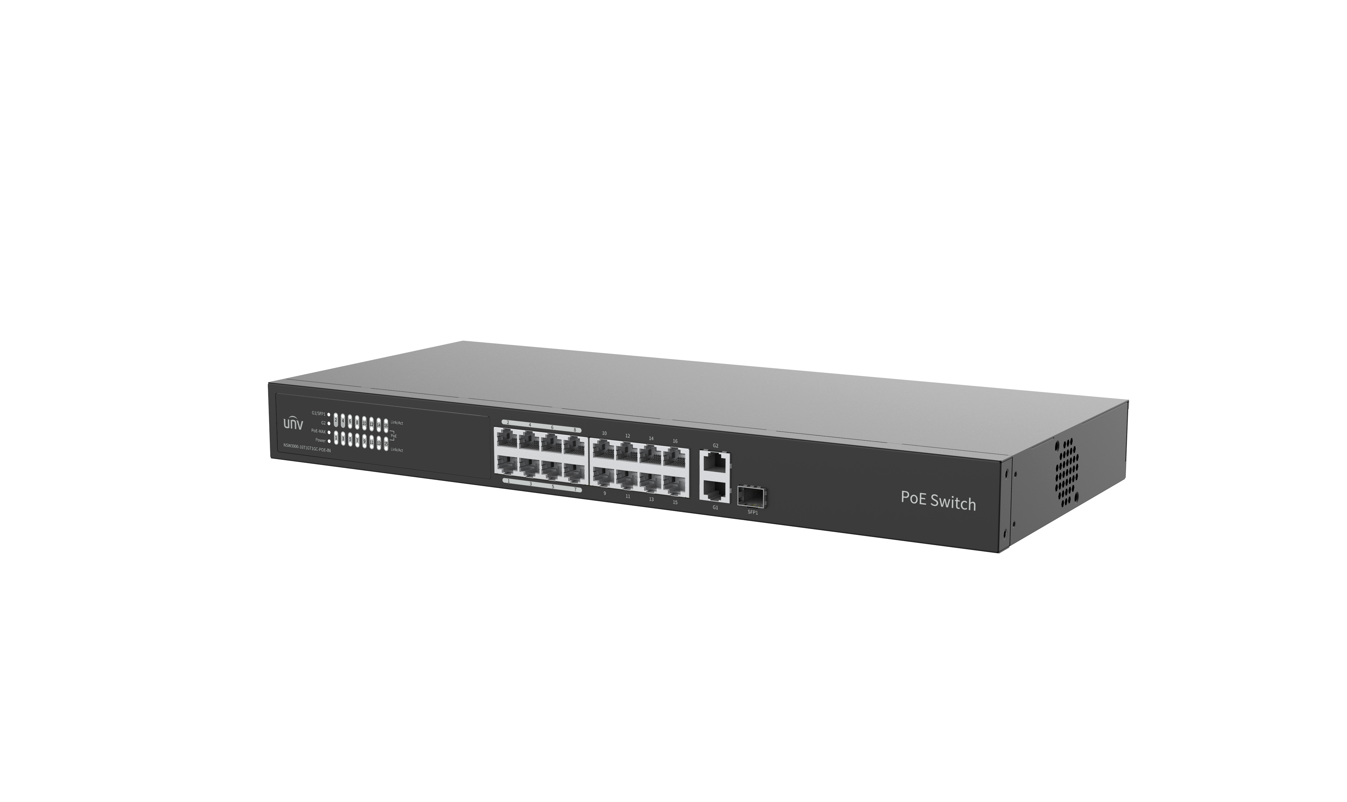 UNV - NSW3000-16T1GT1GC-POE-IN - UNV Ethernet 16 Port 250W Cloud Managed Ethernet PoE Switch