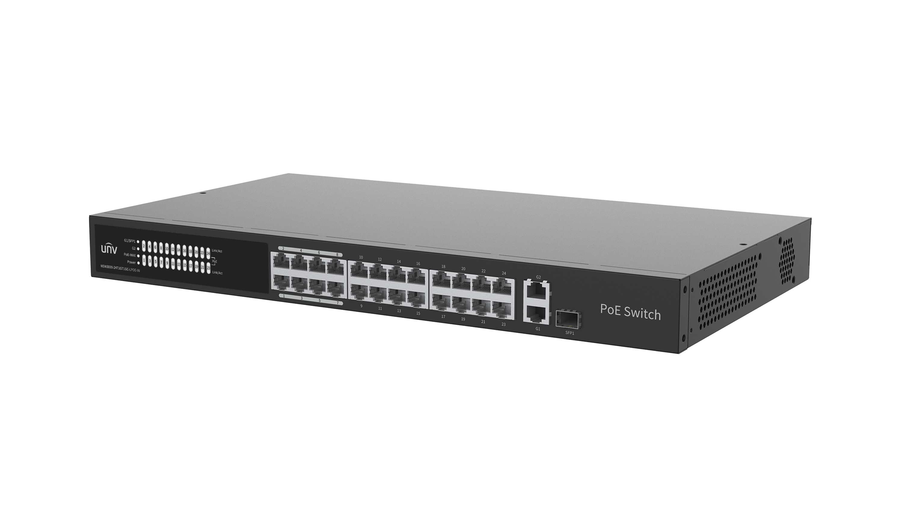 UNV - NSW3000-24T1GT1GC-LPOE-IN - UNV Ethernet 24 Port 250W Cloud Managed Ethernet Low Power PoE Switch