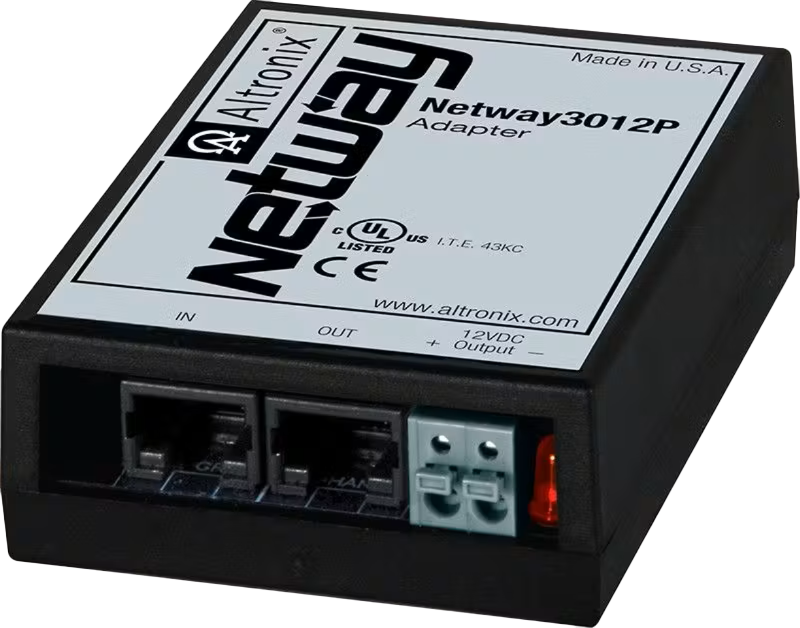 Hanwha - NetWay3012P - Altronix Netway3012P provides simultaneous 12VDC and PoE/PoE+ outputs for applications including PoE cameras and external microphones.