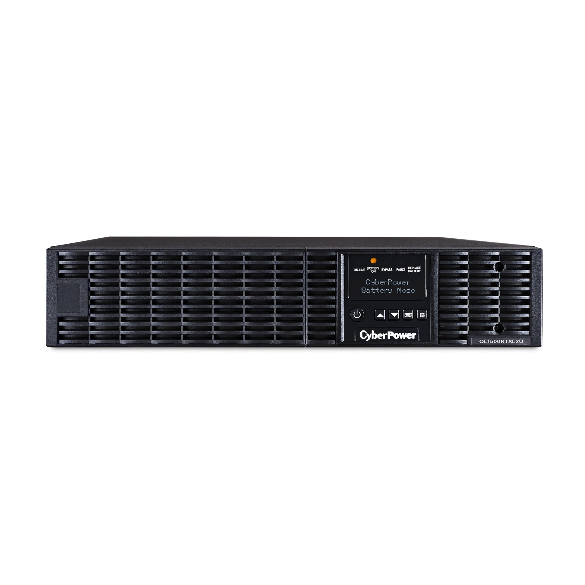 CYBERPOWER - OL1500RTXL2UN - 1500VA/1350W, 0.9PF, Pure Sine Wave, 2U, NEMA 5-15P, 10 ft cord, 8 NEMA 5-15R, USB, Serial, RMCARD205 pre-installed, Relay, EPO, PowerPanel Business Edition software, 3 year warranty