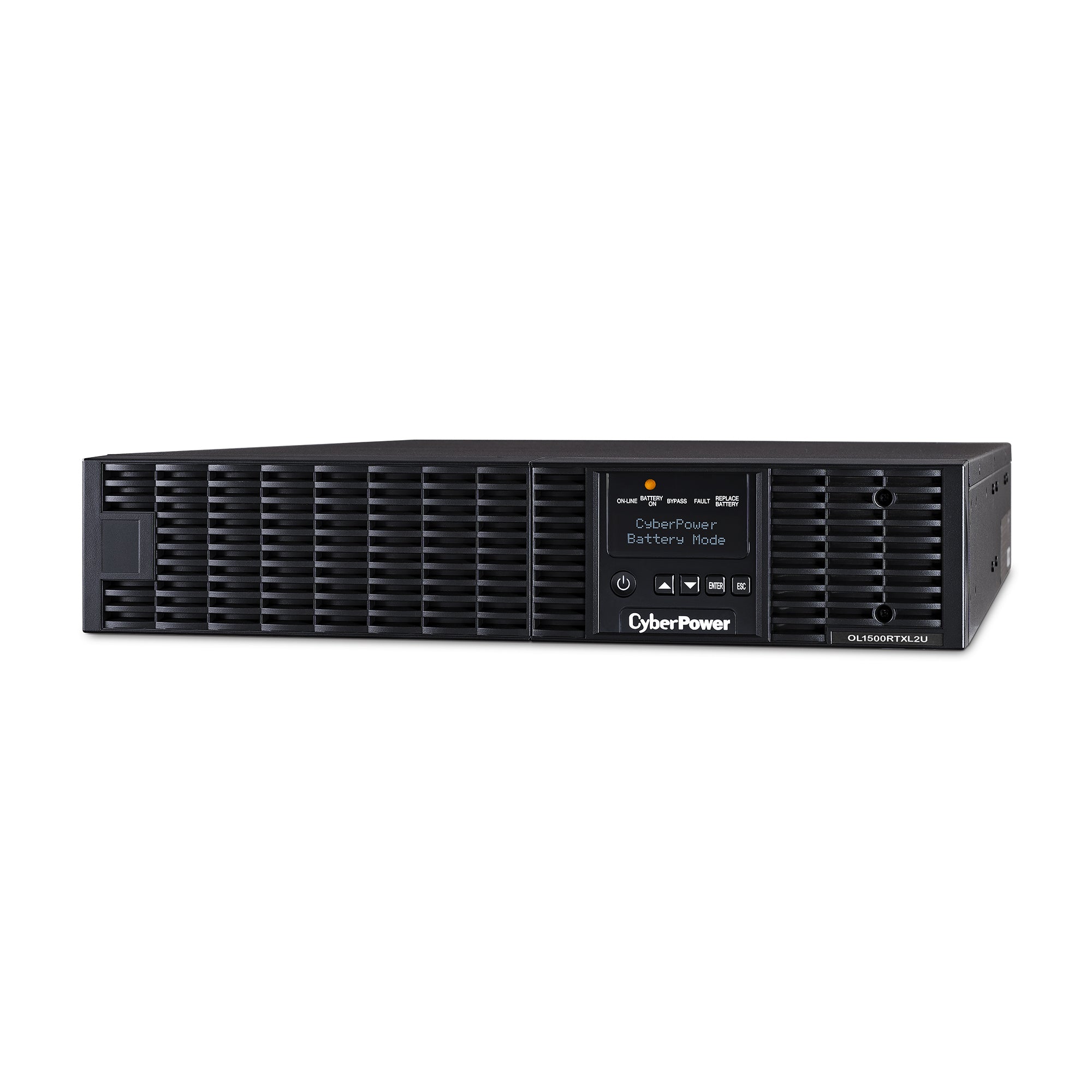 CYBERPOWER - OL1500RTXL2UN - 1500VA/1350W, 0.9PF, Pure Sine Wave, 2U, NEMA 5-15P, 10 ft cord, 8 NEMA 5-15R, USB, Serial, RMCARD205 pre-installed, Relay, EPO, PowerPanel Business Edition software, 3 year warranty
