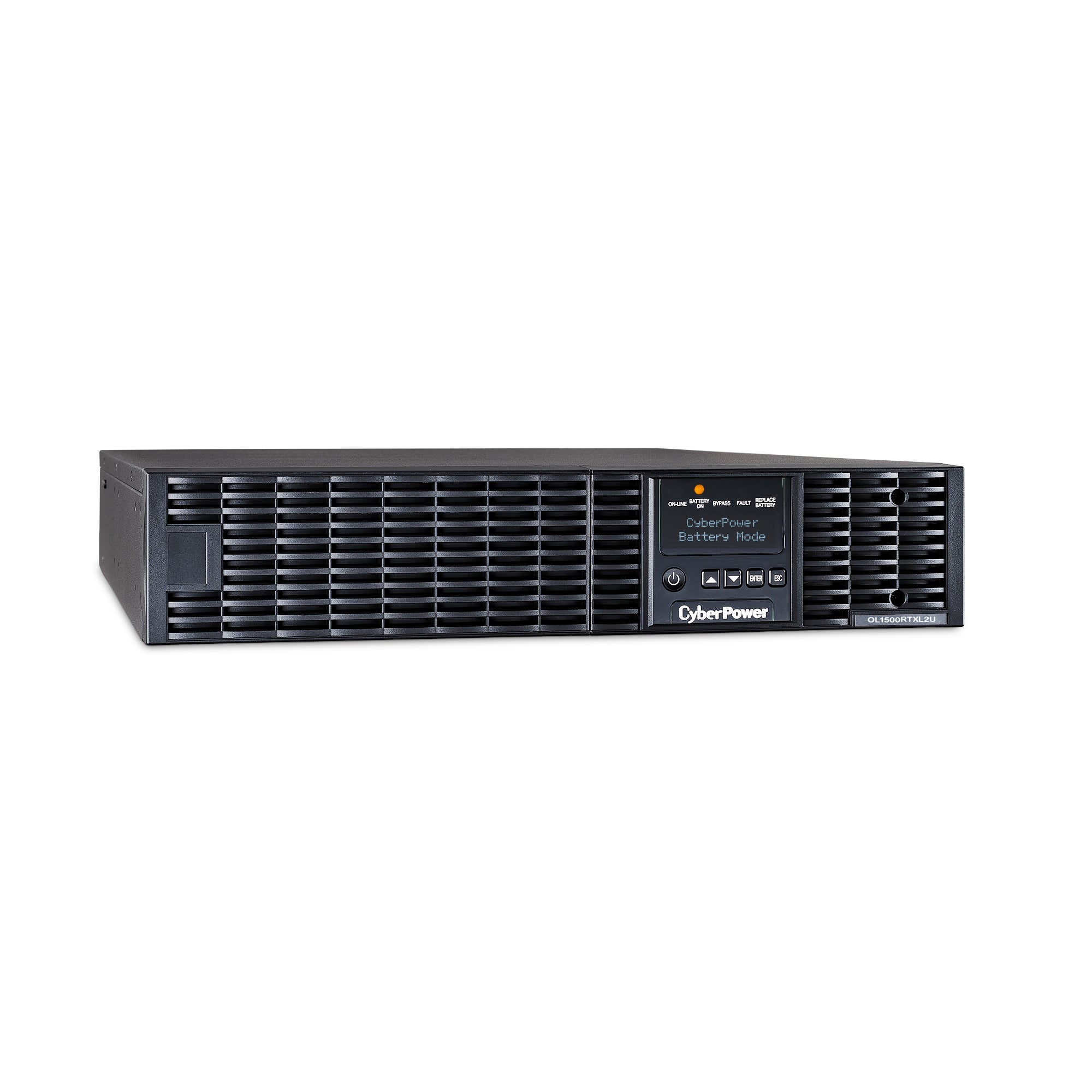 CYBERPOWER - OL1500RTXL2UN - 1500VA/1350W, 0.9PF, Pure Sine Wave, 2U, NEMA 5-15P, 10 ft cord, 8 NEMA 5-15R, USB, Serial, RMCARD205 pre-installed, Relay, EPO, PowerPanel Business Edition software, 3 year warranty