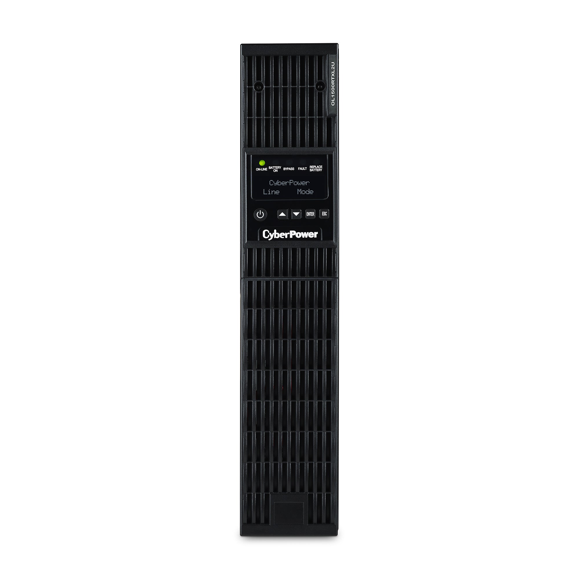 CYBERPOWER - OL1500RTXL2UN - 1500VA/1350W, 0.9PF, Pure Sine Wave, 2U, NEMA 5-15P, 10 ft cord, 8 NEMA 5-15R, USB, Serial, RMCARD205 pre-installed, Relay, EPO, PowerPanel Business Edition software, 3 year warranty