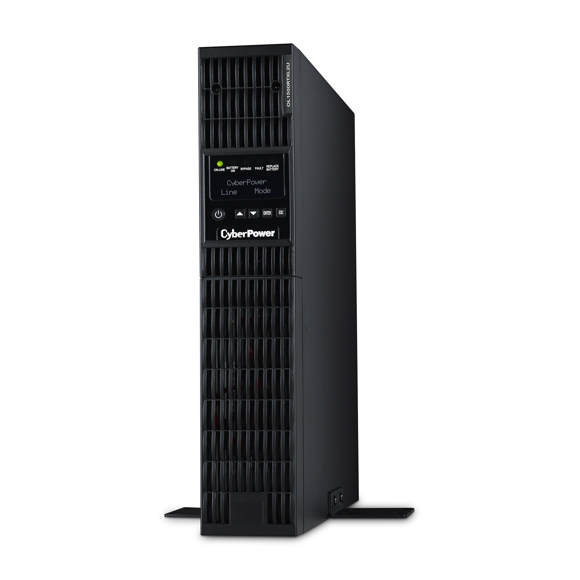 CYBERPOWER - OL1500RTXL2UN - 1500VA/1350W, 0.9PF, Pure Sine Wave, 2U, NEMA 5-15P, 10 ft cord, 8 NEMA 5-15R, USB, Serial, RMCARD205 pre-installed, Relay, EPO, PowerPanel Business Edition software, 3 year warranty