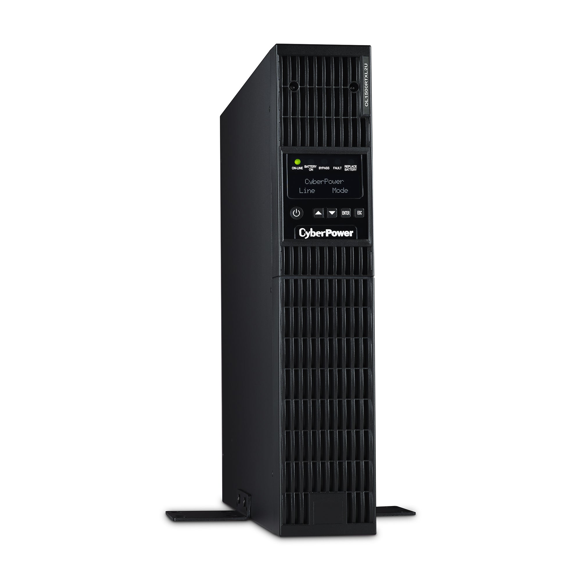 CYBERPOWER - OL1500RTXL2UN - 1500VA/1350W, 0.9PF, Pure Sine Wave, 2U, NEMA 5-15P, 10 ft cord, 8 NEMA 5-15R, USB, Serial, RMCARD205 pre-installed, Relay, EPO, PowerPanel Business Edition software, 3 year warranty