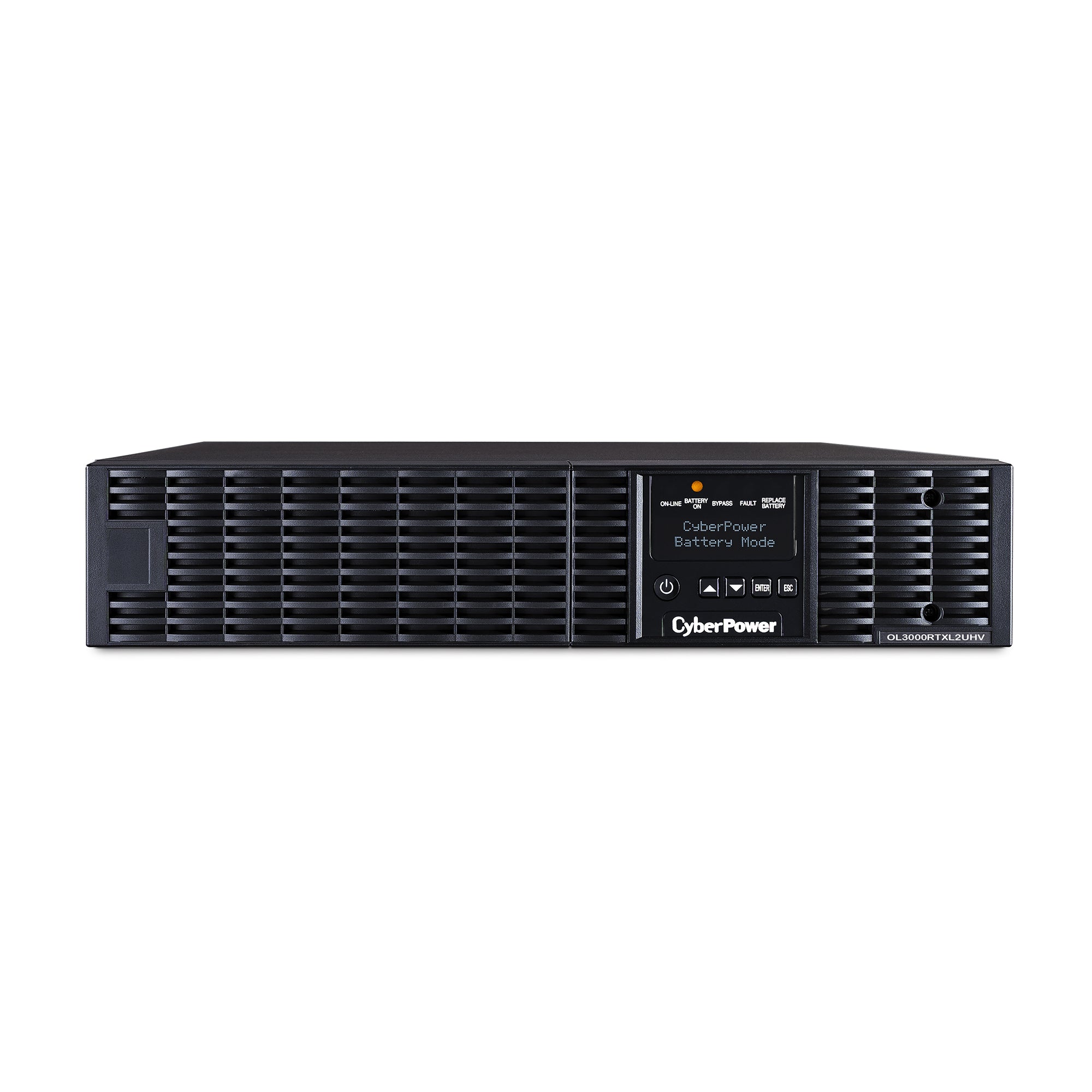 CYBERPOWER - OL3000RTXL2UHVN - 3000VA/2700W, 0.9PF, Pure Sine Wave, 2U, NEMA L6-20P, 10 ft cord, 2 NEMA L6-20R, 1 NEMA L6-30R, USB, Serial, RMCARD205 pre-installed, Relay, EPO, PowerPanel Business Edition software, 3 year warranty