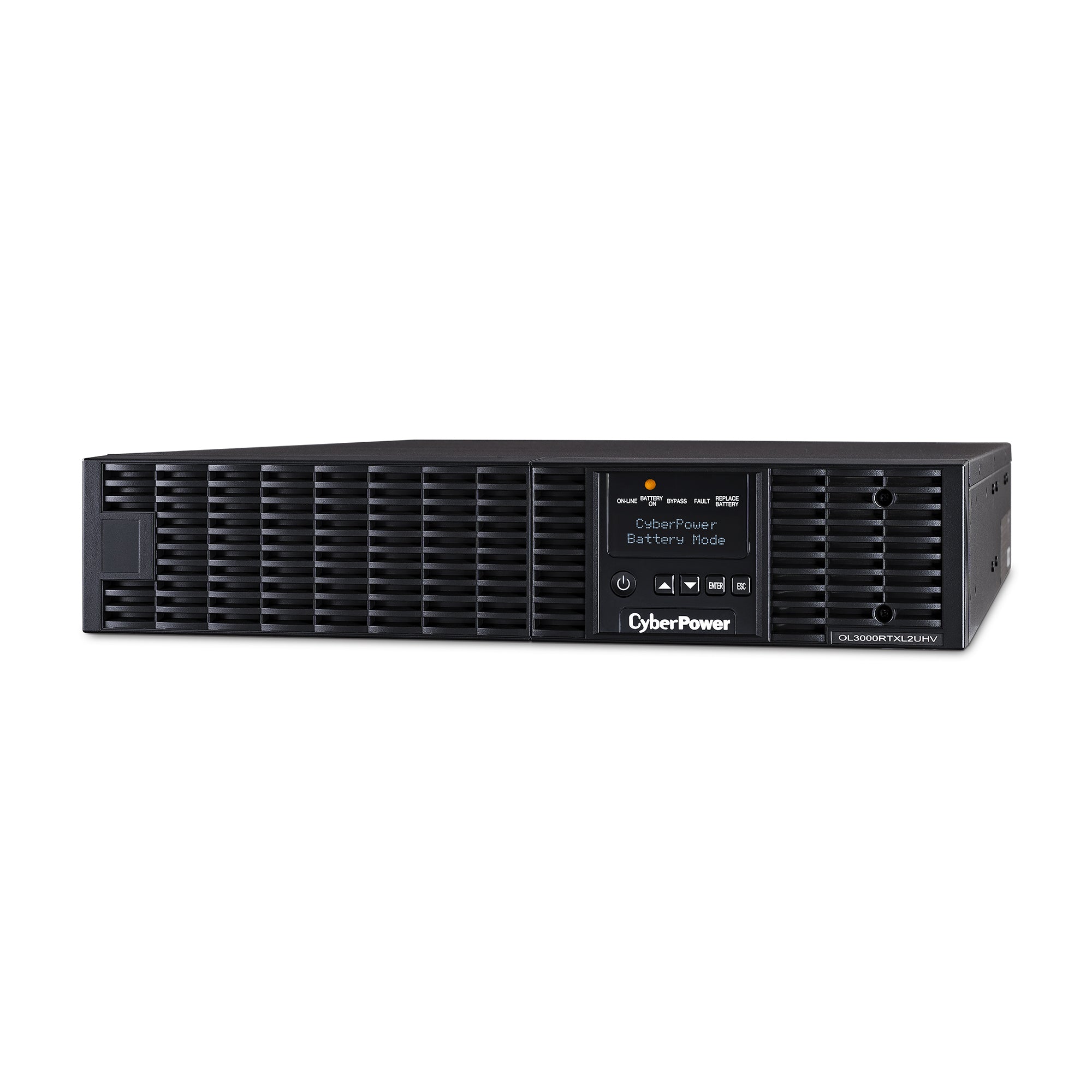 CYBERPOWER - OL3000RTXL2UHVN - 3000VA/2700W, 0.9PF, Pure Sine Wave, 2U, NEMA L6-20P, 10 ft cord, 2 NEMA L6-20R, 1 NEMA L6-30R, USB, Serial, RMCARD205 pre-installed, Relay, EPO, PowerPanel Business Edition software, 3 year warranty