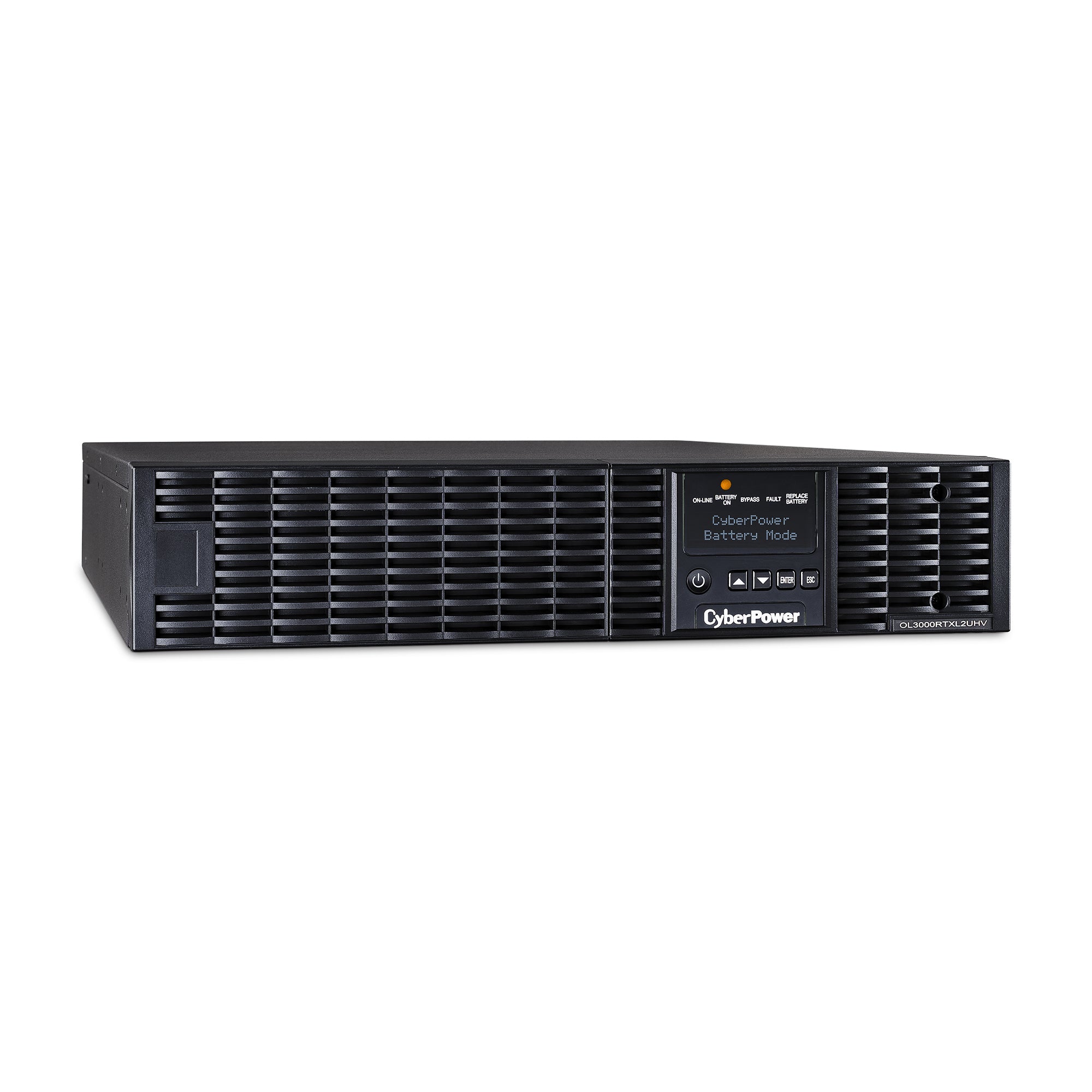 CYBERPOWER - OL3000RTXL2UHVN - 3000VA/2700W, 0.9PF, Pure Sine Wave, 2U, NEMA L6-20P, 10 ft cord, 2 NEMA L6-20R, 1 NEMA L6-30R, USB, Serial, RMCARD205 pre-installed, Relay, EPO, PowerPanel Business Edition software, 3 year warranty
