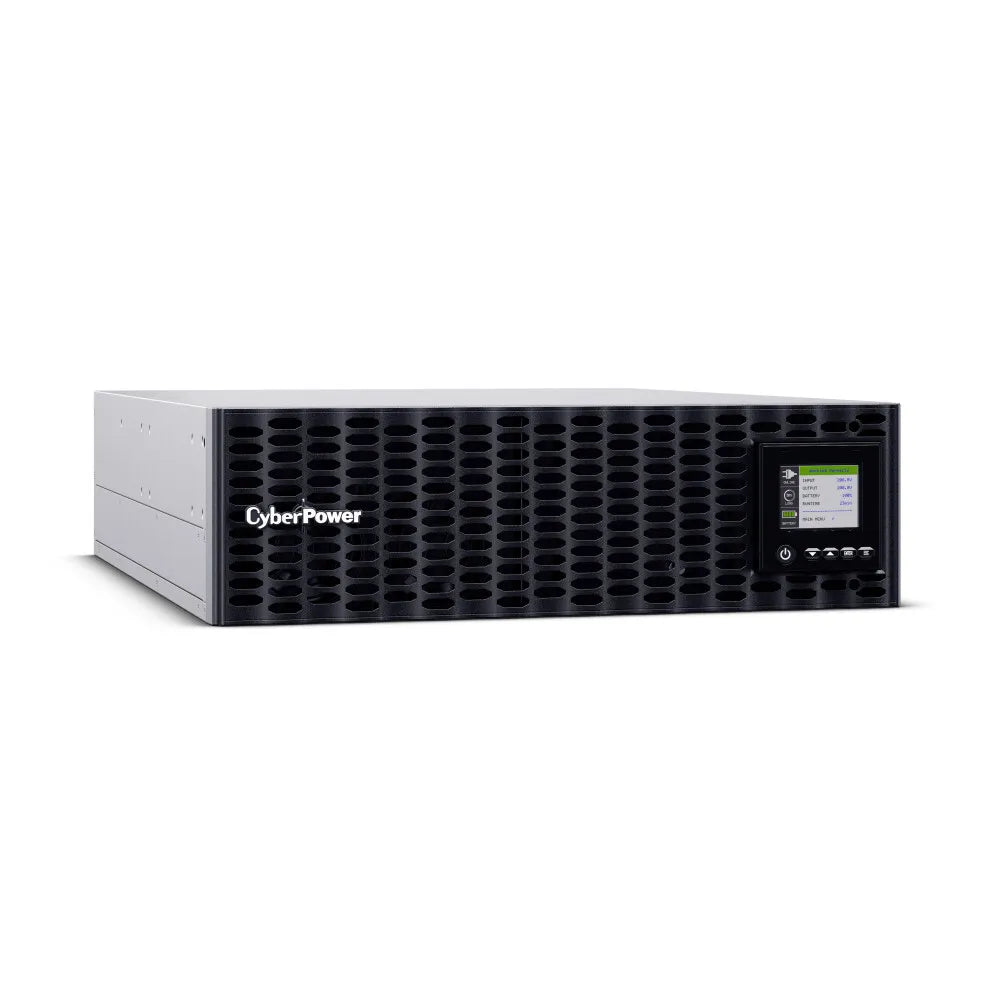 CYBERPOWER - OL5KRTHDL - 5KVA/5KW, High Density, Long Run Time, Online Double-Conversion, PF=1, 3U rack/tower, 200-240V pre-installed Input Power Cord w/HW Option, 200-240V Output, 2 NEMA L6-20R, 2 NEMA L6-30R, Color Matrix LCD, USB, Serial, EPO, RMC