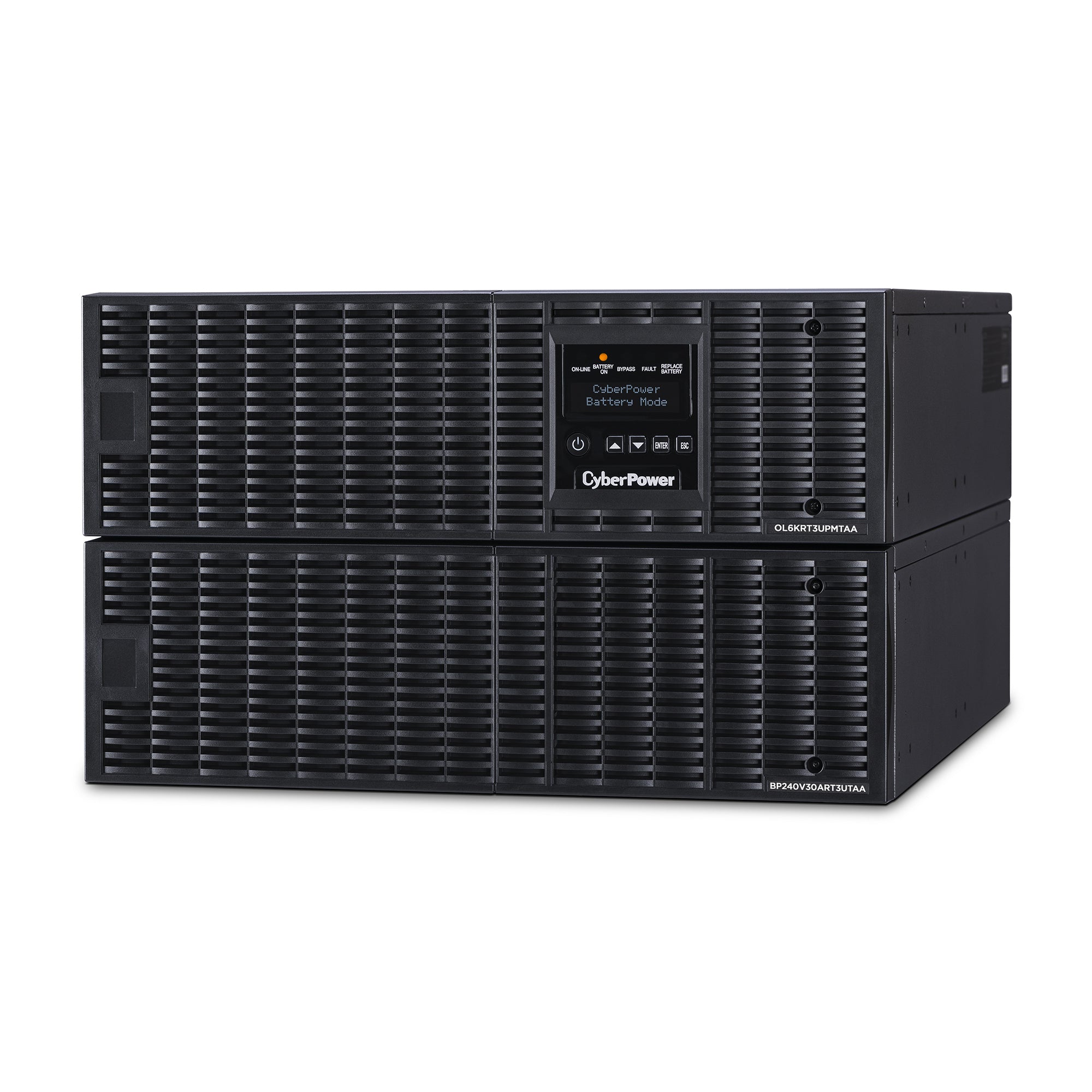 CYBERPOWER - OL6000RT3UTAA - Made to Order, TAA Compliant 6000VA / 5400W UPS, Pure Sine Wave, 208V Online UPS with Smart App Software, LCD Control Panel, 6U, Rack/Tower, 2 x NEMA L6-30R, 1 x NEMA L6-20R, USB/Serial, SNMP/HTTP (optional)