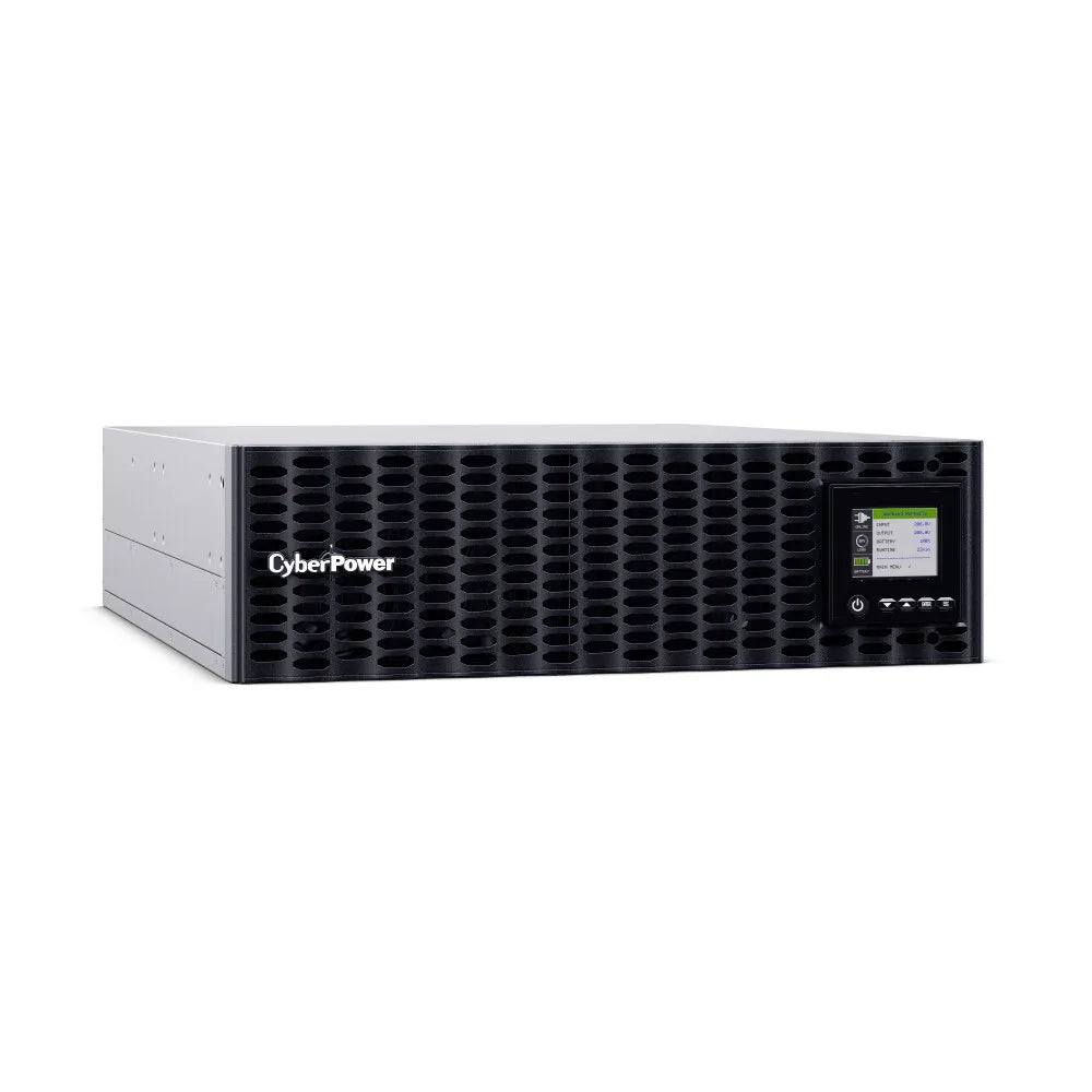 CYBERPOWER - OL6KRTHDL - 6KVA/6KW, High Density, Long Run Time, Online Double-Conversion, PF=1, 3U rack/tower, 200-240V Input Power Cord w/HW Option, 200-240V Output, 2 NEMA L6-20R, 2 NEMA L6-30R, Color Matrix LCD, USB, Serial, EPO, RMCARD205 pre-ins