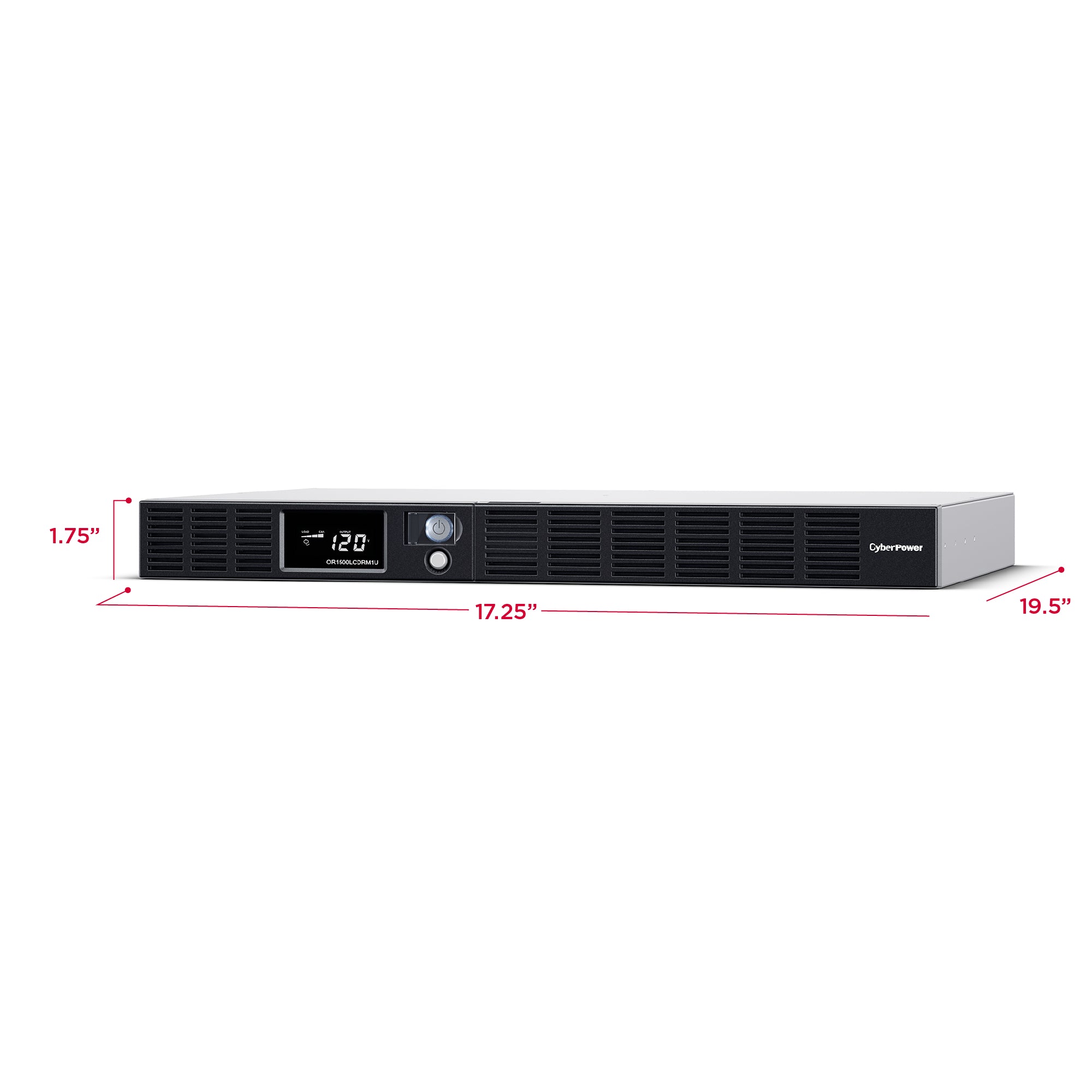 CYBERPOWER - OR1500LCDRM1U - 1500VA/900W 1U Rackmount UPS, 6 NEMA 5-15R Outlets, NEMA 5-15P Plug, 10 Ft. Cord, LCD, AVR, USB, Relay, SNMP, PowerPanel Business Software, 3 Year Warranty