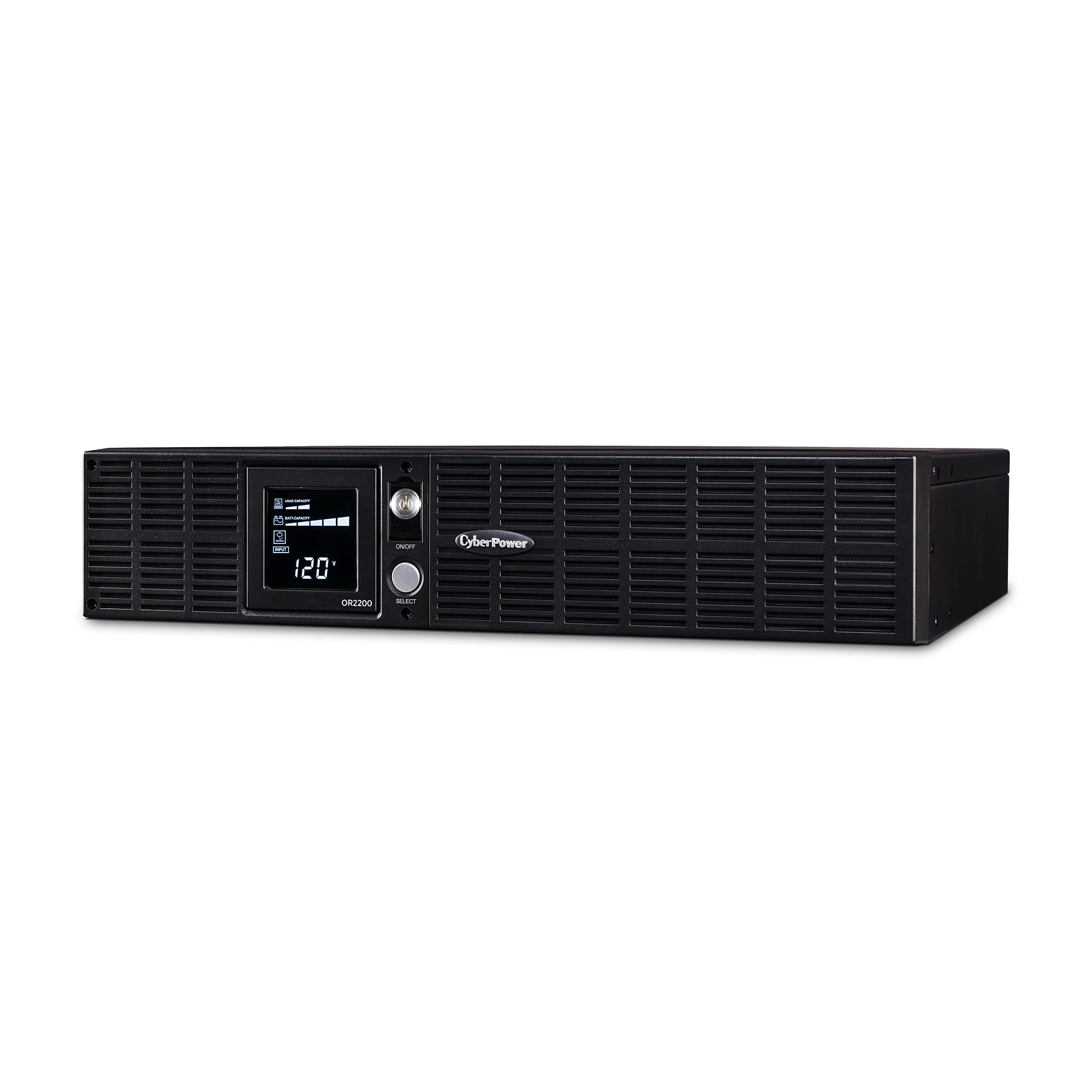 CYBERPOWER - OR2200LCDRT2U - 2200VA/1320W, Simulated Sine Wave, 2U, NEMA 5-20P (right angle), 10 ft cord, 8 NEMA 5-20R, USB, Serial, SNMP, PowerPanel Business Edition software, Yes, 3 year warranty