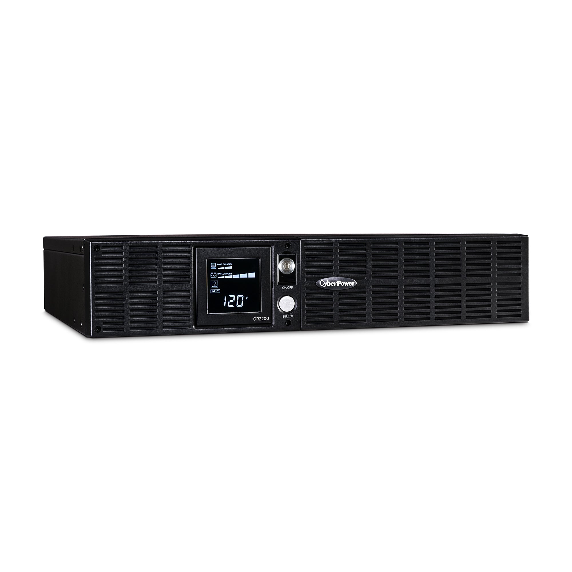 CYBERPOWER - OR2200LCDRT2U - 2200VA/1320W, Simulated Sine Wave, 2U, NEMA 5-20P (right angle), 10 ft cord, 8 NEMA 5-20R, USB, Serial, SNMP, PowerPanel Business Edition software, Yes, 3 year warranty