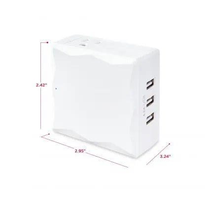 CYBERPOWER - P2WU - 2-Outlet Surge Protector with 3 USB 4.2A Type A, 500 Joules, Wall Tap, White, $50,000 CEG