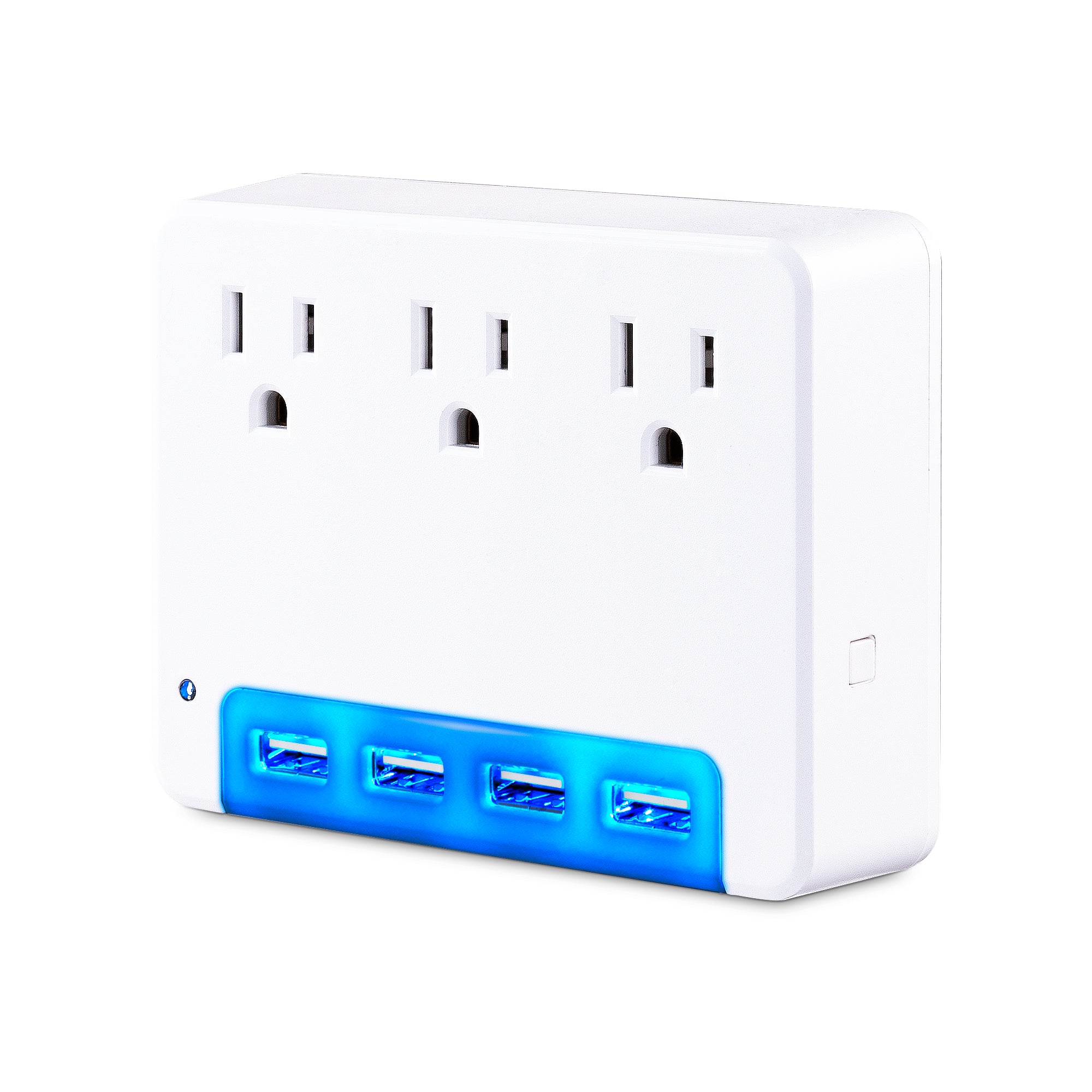 Cyber Power - P3WUN - 3 AC Outlet Wall Tap 125V with 4 USB 3.4A Charging with Night Light 