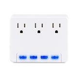 Cyber Power - P3WU - 3 AC Outlet Wall Tap 125V with 4 Lighted 4.2A USB Charging Ports 