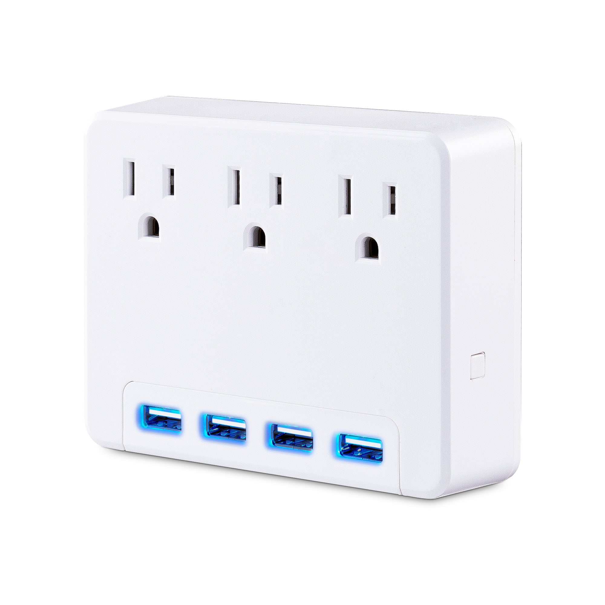 Cyber Power - P3WU - 3 AC Outlet Wall Tap 125V with 4 Lighted 4.2A USB Charging Ports 
