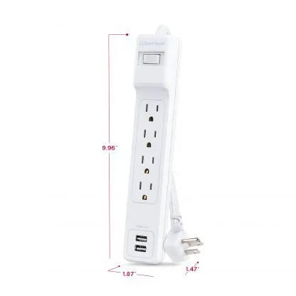 CYBERPOWER - P406U - Surge 4 Outlets 6 FT Cord 2 USB A