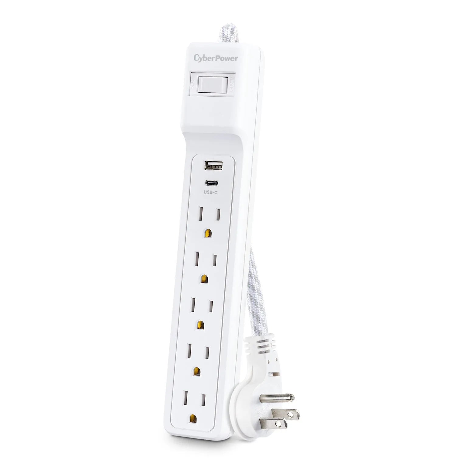 CYBERPOWER - P504UC - 5-Outlet Surge Suppressor - 4 FT Cord 1 USB A 1 USB C