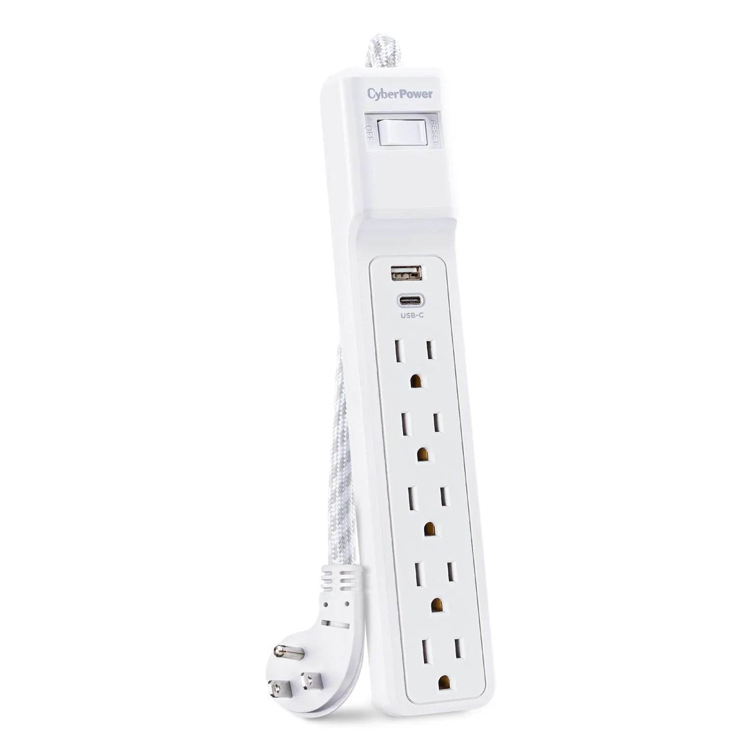 CYBERPOWER - P504UC - 5-Outlet Surge Suppressor - 4 FT Cord 1 USB A 1 USB C