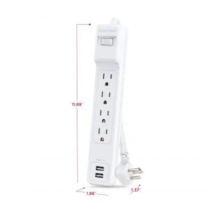 Cyber Power - P606URC2 - Surge 6 Outlets 6 FT Cord 2 USB A