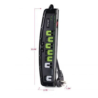CYBERPOWER - P705G - 2100 J, 125 V, 7 surge protected outlets (1 master + 4 energy saving + 2 always on), 5 ft cord, threshold switch, limited lifetime warranty