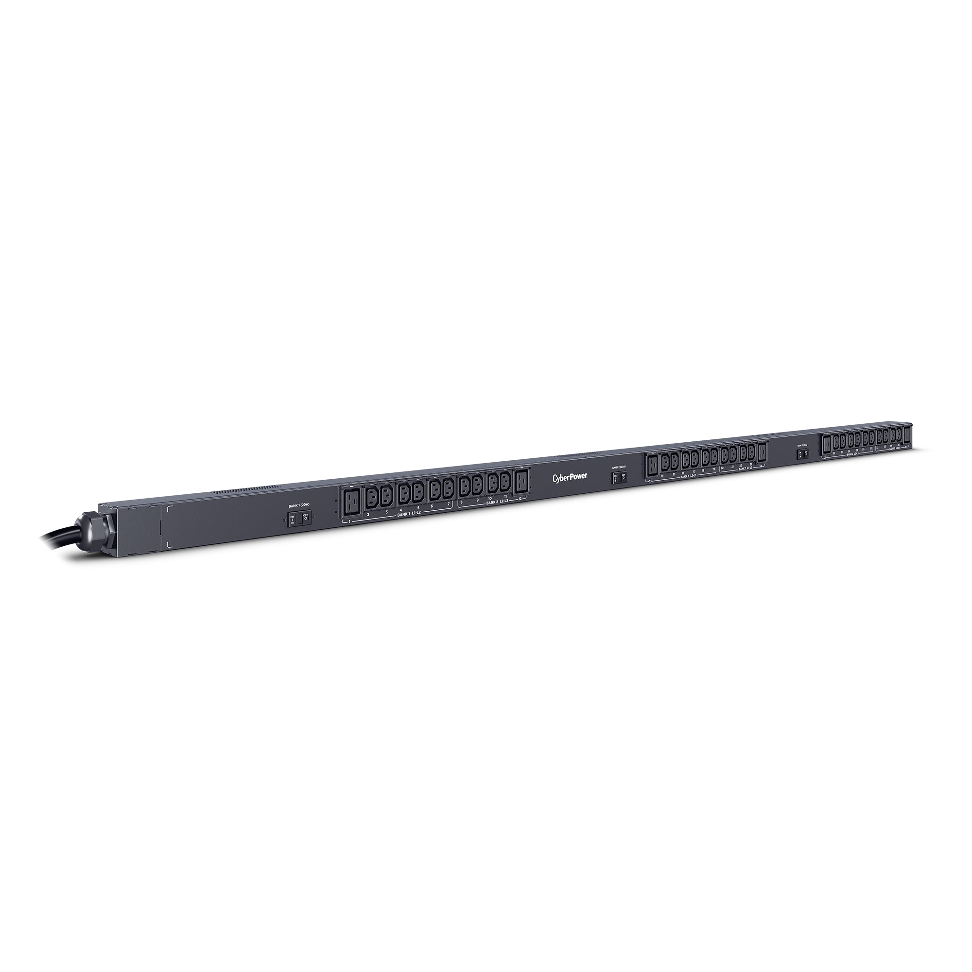 Cyber Power - PDU13104 - 3-Phase Basic PDU, 50A/200V-240V, 0U, (30) IEC-320 C13 + (6) IEC-320 C19, Hubbell CS8365C