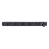 Cyber Power - PDU15B2F10R - 15A (Derated to 12A), 120 V, 50Hz/60Hz, NEMA 5-15P plug, 12 NEMA 5-15R, 1U Rackmount, 15 ft Cord, Limited lifetime warranty
