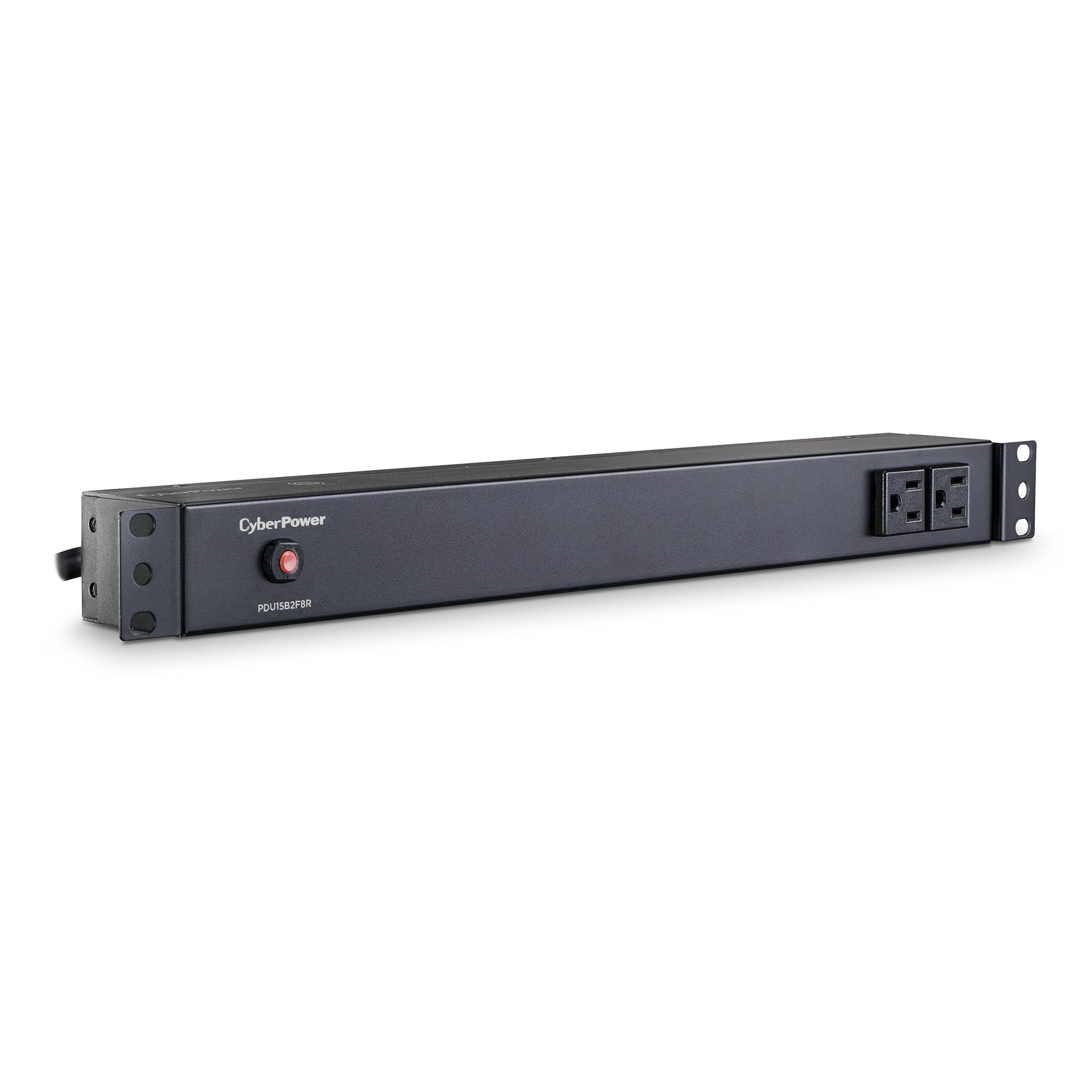 Cyber Power - PDU15B2F8R - 15A (Derated to 12A), 120 V, 50Hz/60Hz, NEMA 5-15P plug, 10 NEMA 5-15R, 1U Rackmount, 15 ft cord, Limited lifetime warranty