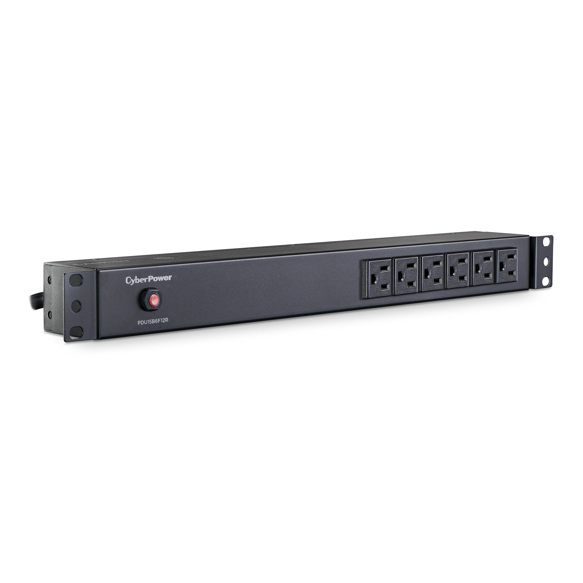 Cyber Power - PDU15B6F12R - 15A (Derated to 12A), 120 V, 50Hz/60Hz, NEMA 5-15P plug, 18 NEMA 5-15R, 1U Rackmount, 15 ft Cord
