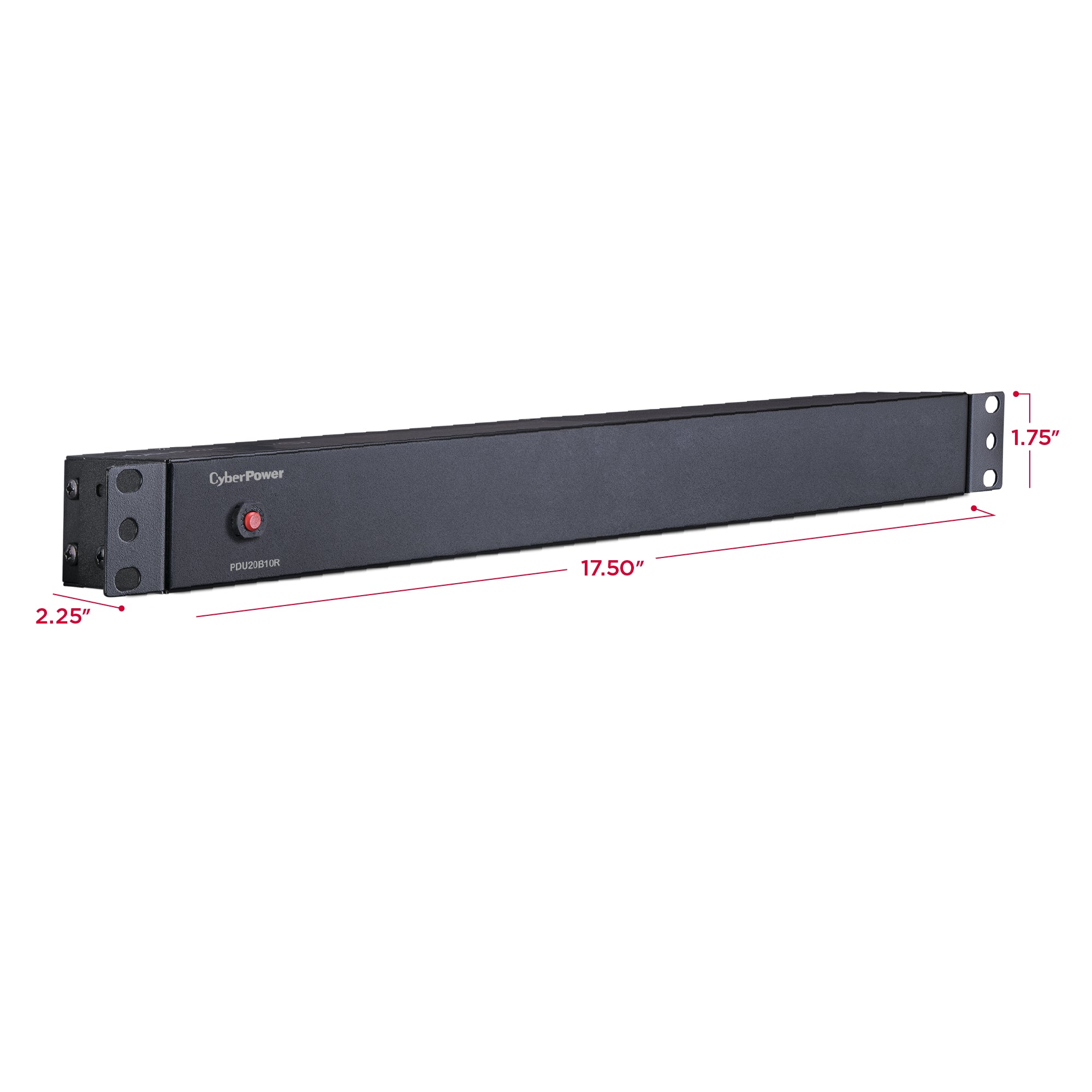 Cyber Power - PDU20B10R - 20A (Derated to 16A), 120 V, 50Hz/60Hz, NEMA 5-20P Plug, 10 NEMA 5-20R, 1U Rackmount