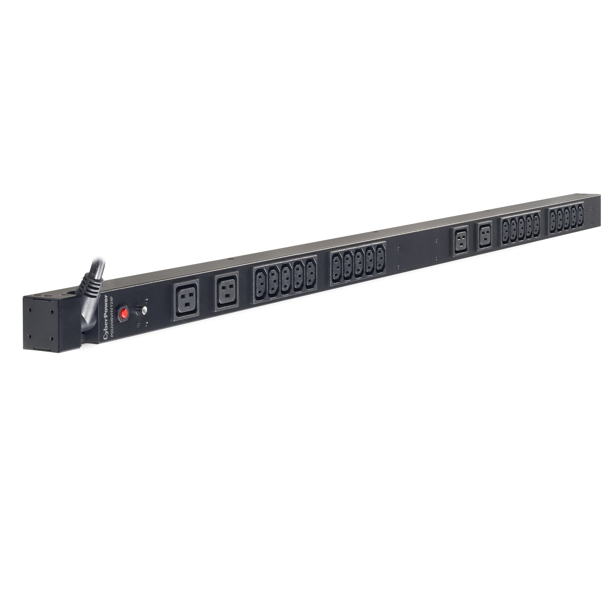 Cyber Power - PDU20BVHVT24F - 20A (Derated to 16A), 200 - 230 V, 50Hz/60Hz, NEMA L6-20P plug, 24 IEC-320, 0U Rackmount, 10 ft cord