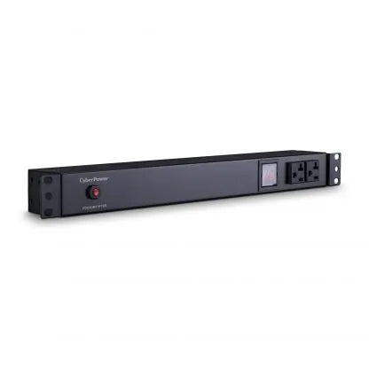 Cyber Power - PDU20MT2F10R - 20A (Derated to 16A), 120 V, 50Hz/60Hz, NEMA L5-20P plug, 12 NEMA 5-20R, 1U Rackmount, 15 ft Cord, Limited Lifetime Warranty