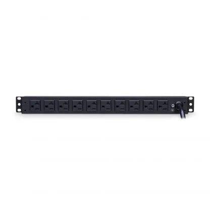 Cyber Power - PDU20MT2F10R - 20A (Derated to 16A), 120 V, 50Hz/60Hz, NEMA L5-20P plug, 12 NEMA 5-20R, 1U Rackmount, 15 ft Cord, Limited Lifetime Warranty