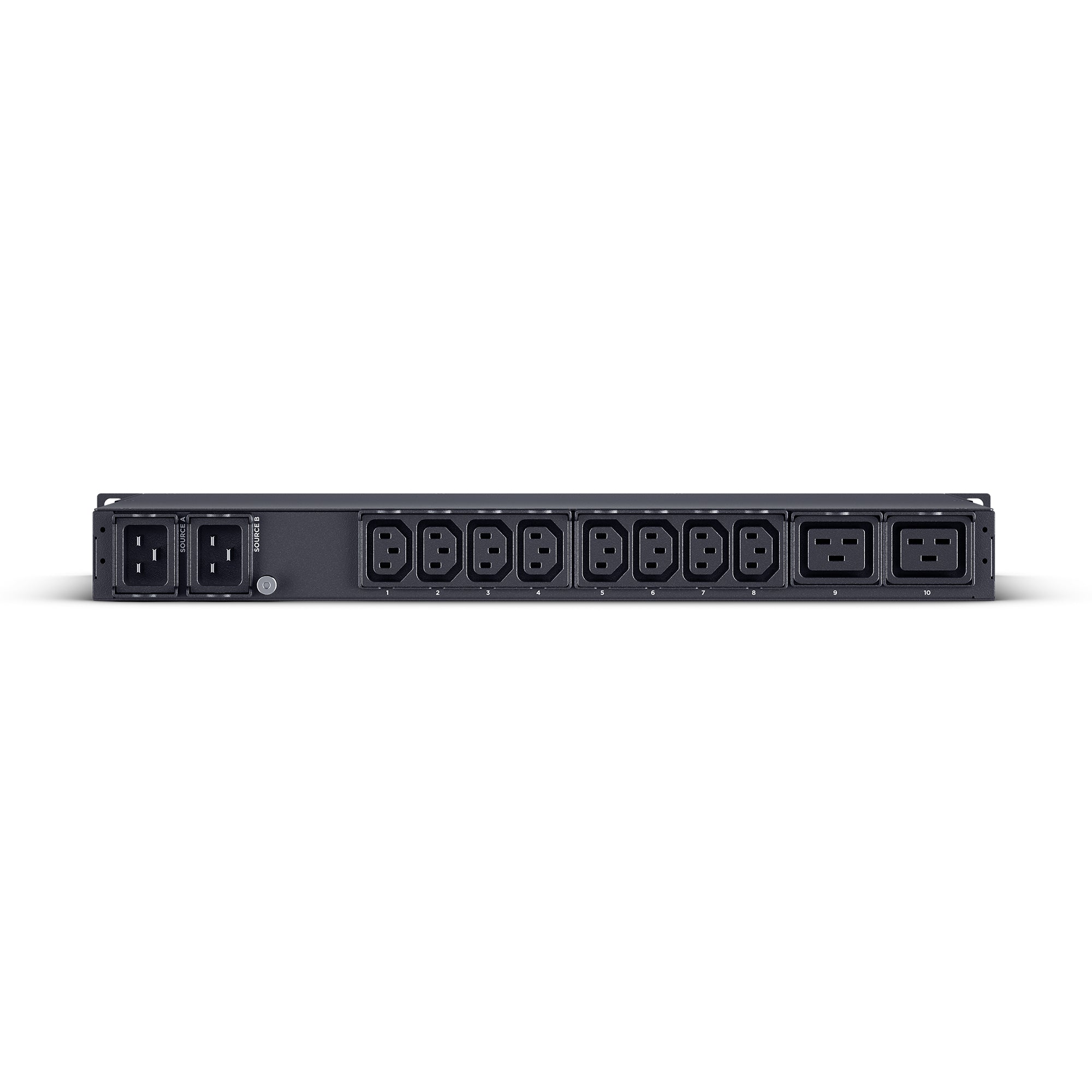 Cyber Power - PDU24006 - Metered ATS PDU, 20A (Derated to 16A), 200-240V, 2 x NEMA L6-20P Plug w/10 Ft Cords, 10 Outlets (8 x C13 + 2 x C19), 1U Rackmount, 3 Year Warranty