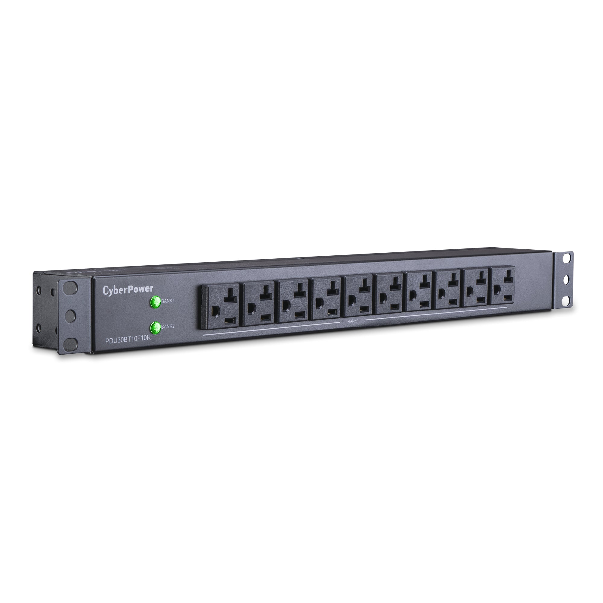 Cyber Power - PDU30BT10F10R - 30A (Derated to 24A), 120 V, 50Hz/60Hz, NEMA L5-30P plug, 20 NEMA 5-20R, 1U Rackmount, 12 ft cord