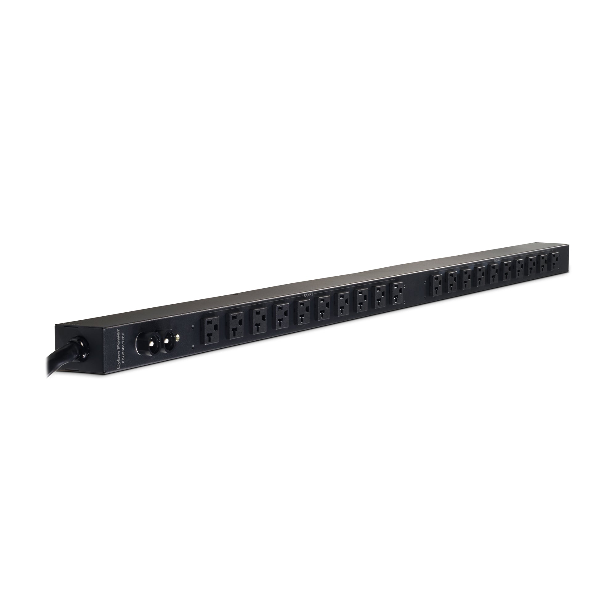 Cyber Power - PDU30BVT20F - 30A (Derated to 24A), 120 V, 50Hz/60Hz, NEMA L5-30P plug, 20 NEMA 5-20R, 0U Rackmount