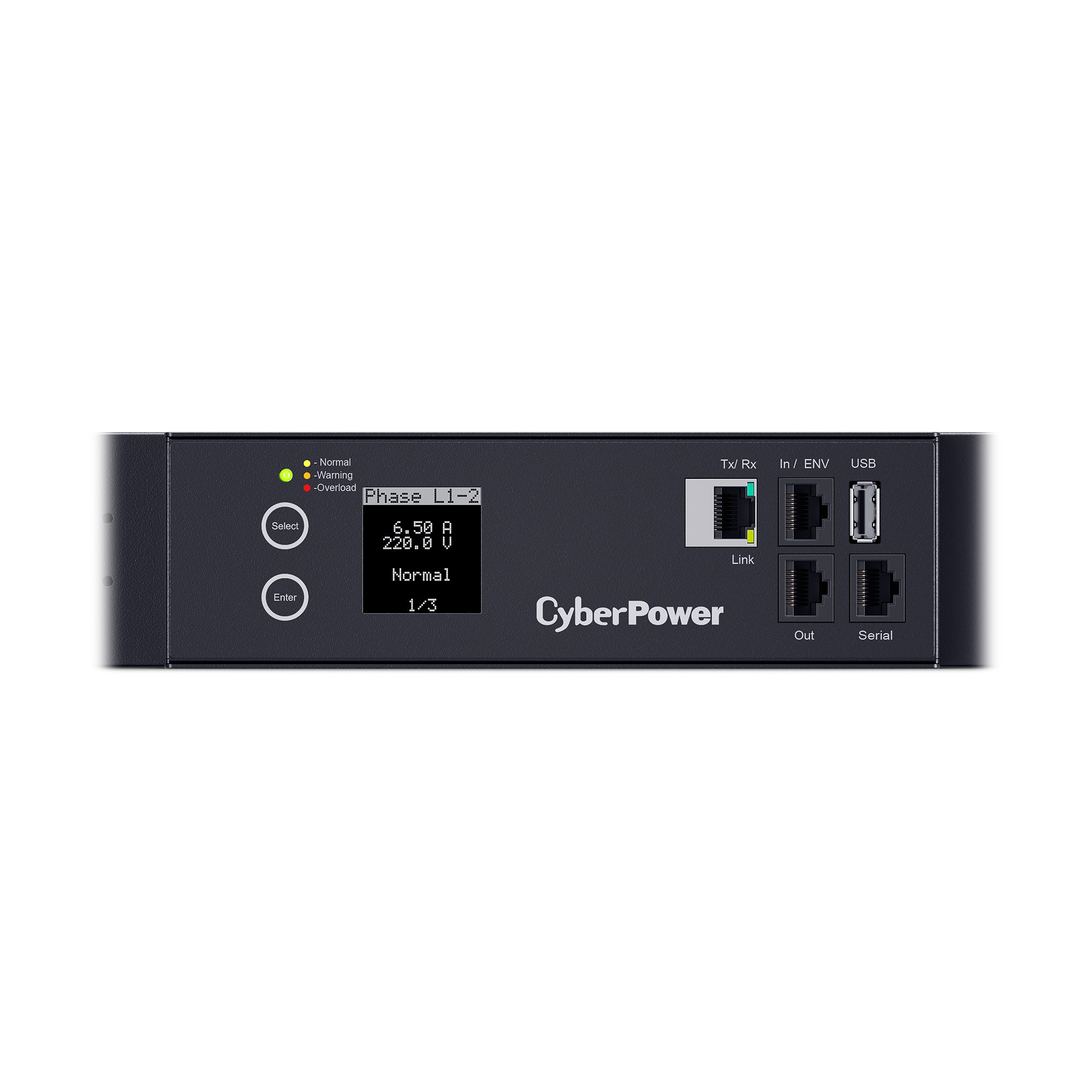 Cyber Power - PDU33108 - 3-Phase Monitored PDU, 200V-240V, 50A, 0U, (36) C13 + (6) C19, Hubbell CS8365C