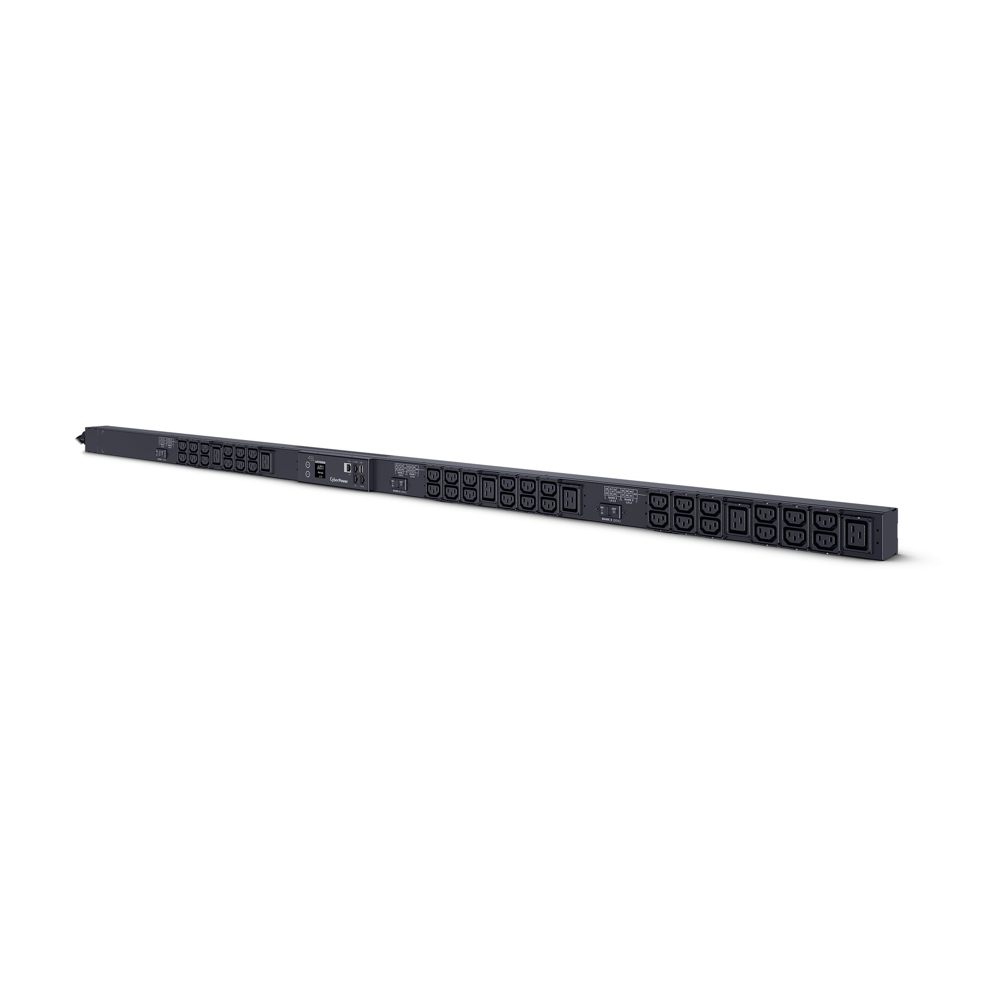 Cyber Power - PDU33108 - 3-Phase Monitored PDU, 200V-240V, 50A, 0U, (36) C13 + (6) C19, Hubbell CS8365C