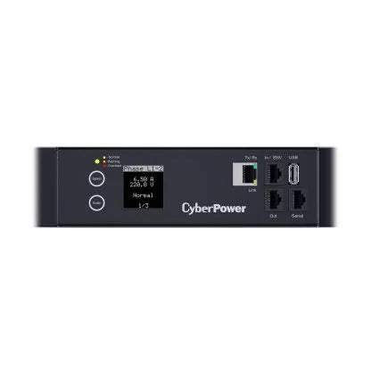 Cyber Power - PDU33110 - 3-Phase Monitored PDU, 200V-240V, 60A, 0U, (6) C13 + (12) C19, IEC-309 60A Blue (3P+E)
