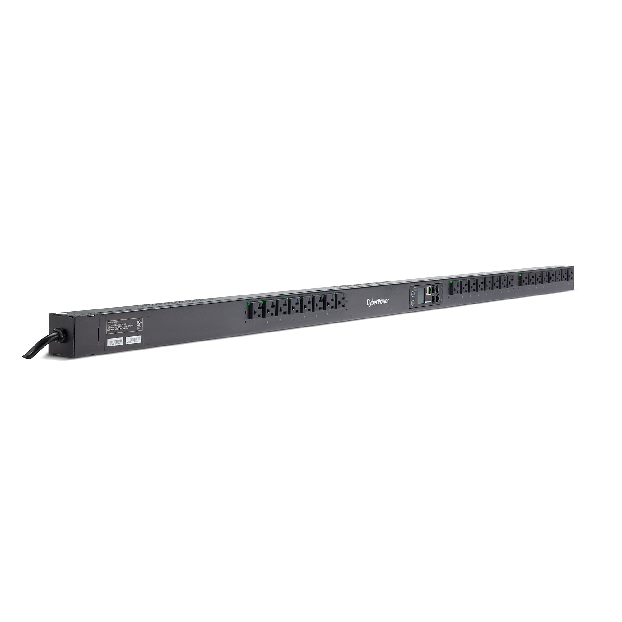 Cyber Power - PDU41101 - Switched PDU 20A SNMP (L)5-20P Input 120V (24) NEMA5-20R Outlets 10ft Cord
