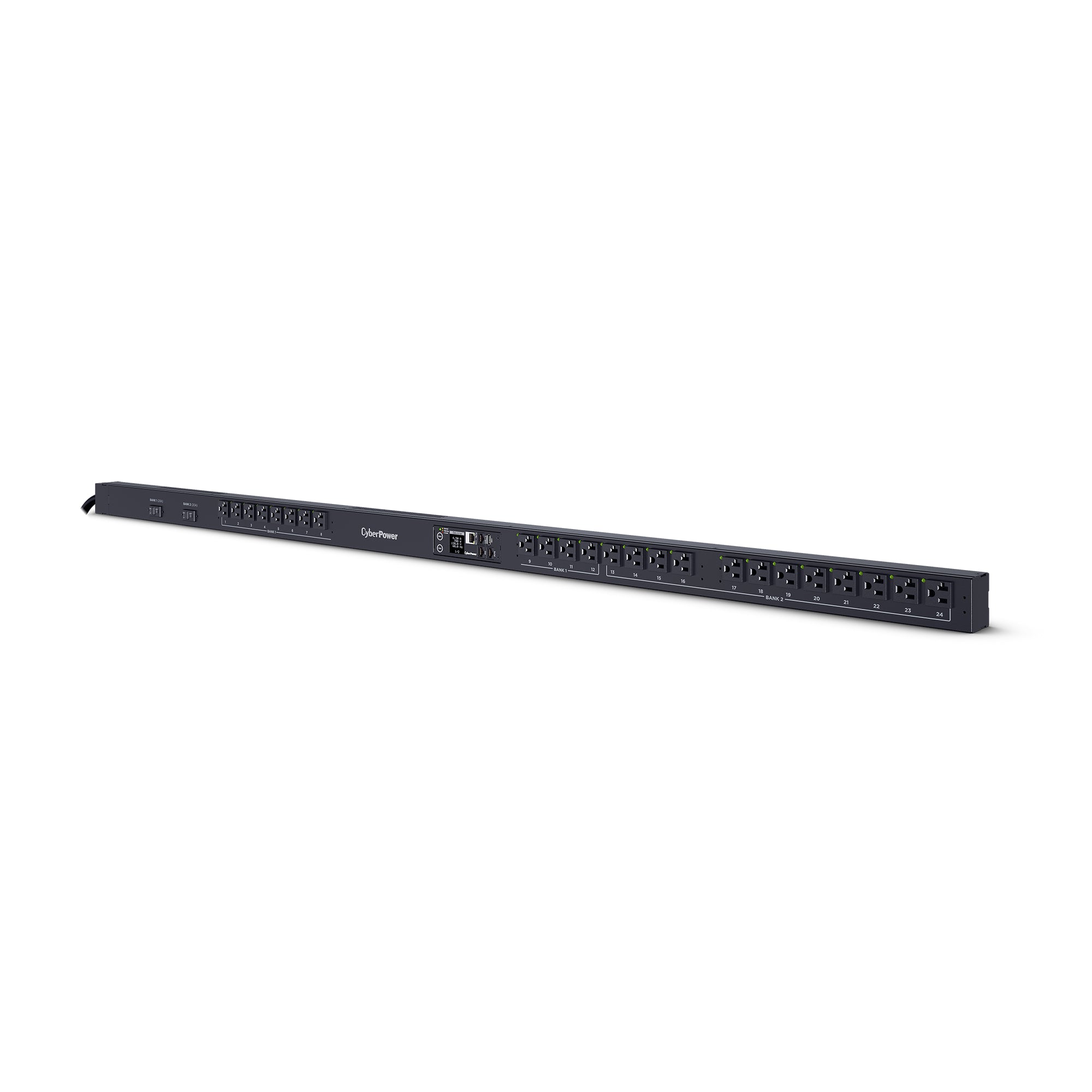 Cyber Power - PDU41102 - Switched PDU, 30A (Derated to 24A), 100-120V, 50/60 HZ, 24 x NEMA 5-20R Outlets, NEMA L5-30P Plug, 10 Ft Cord, 0U Rackmount, SNMP, 3Yr Warranty