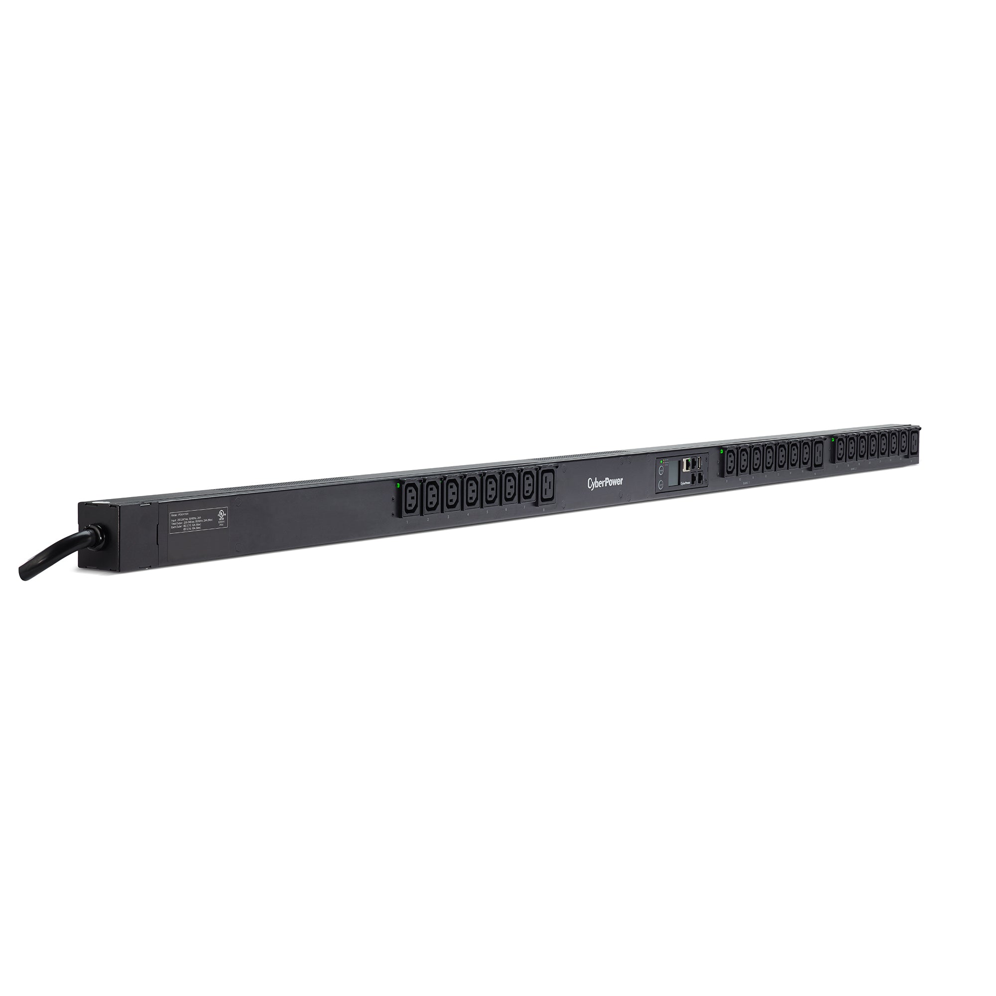 Cyber Power - PDU41104 - Switched PDU, 20a (Derated To 16a), 200-240v, 50/60 Hz, 21 X IEC-320 C13 Outlets + 3 X IEC-320 C19 Outlets, NEMA L6-20p Plug, 10 Ft Cord, 0U Rackmount