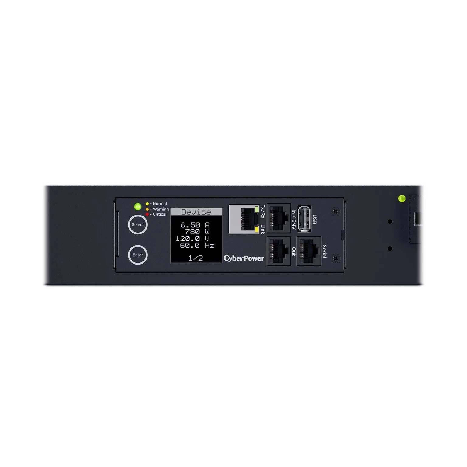 CYBERPOWER - PDU41116 - 15A (Derated to 12A), 120 V, 50Hz/60Hz, NEMA 5-15P plug, 16 NEMA 5-15R, 0U Rackmount, 10 ft cord, 3 year warranty