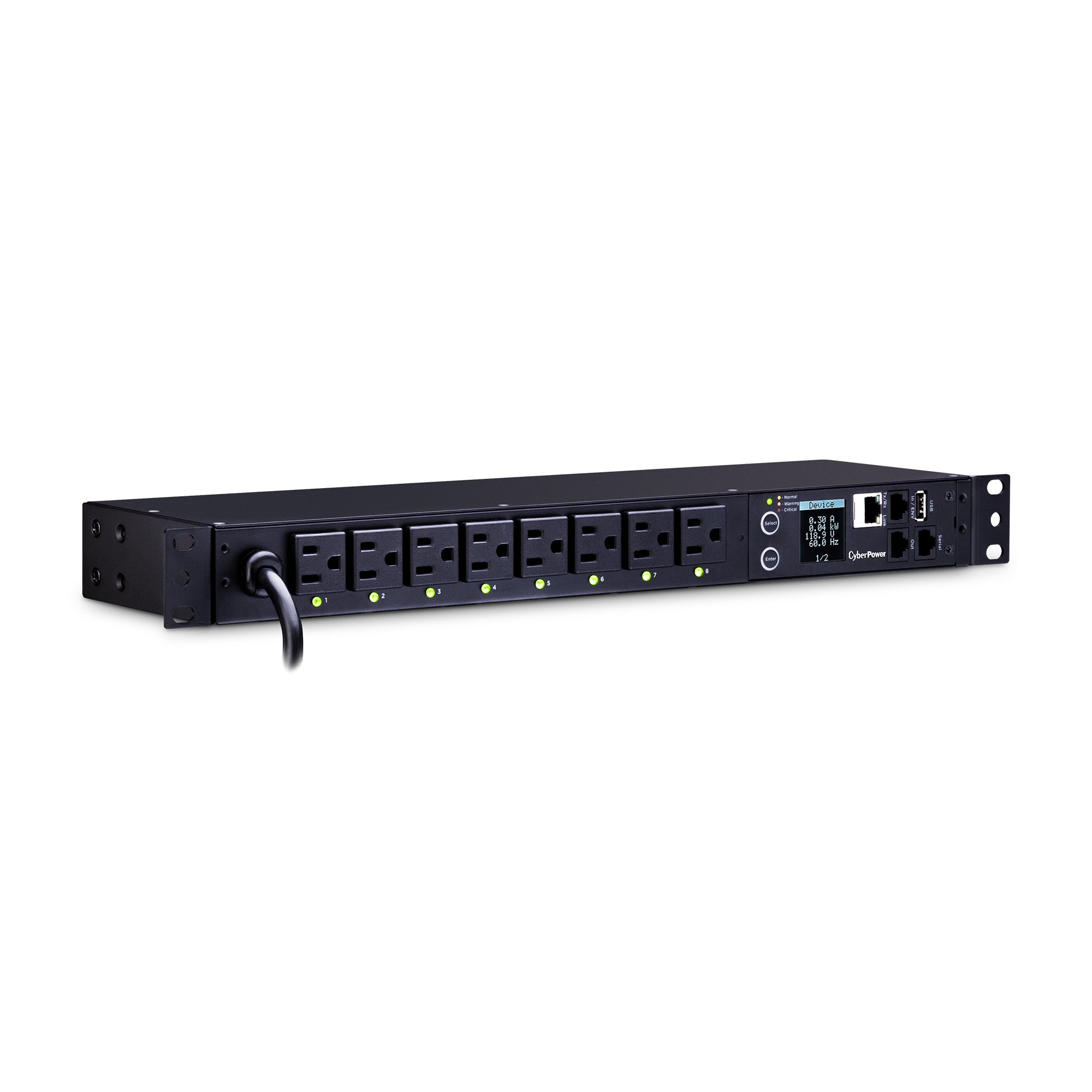 Cyber Power - PDU81001 - SW MBO PDU 15A 120V Metered-by-Outlet Switched PDU NEMA Outlets 12ft cord