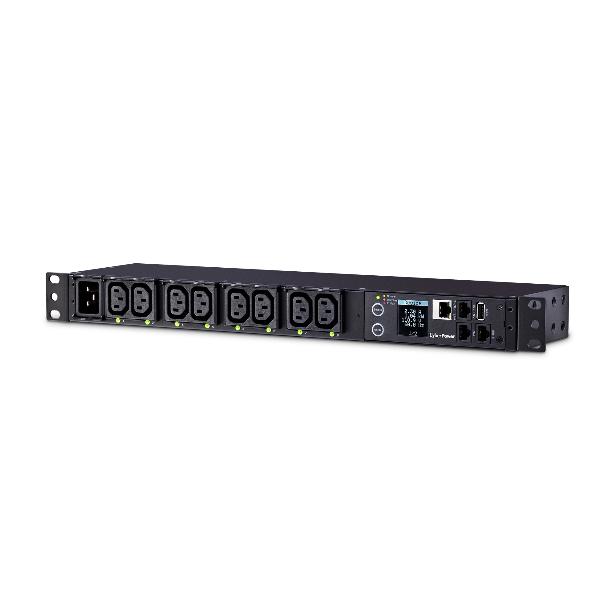 Cyber Power - PDU81005 - SW MBO PDU 20A 100-240V Metered-by-Outlet Switched PDU 8 C13 Outlets 10ft cord