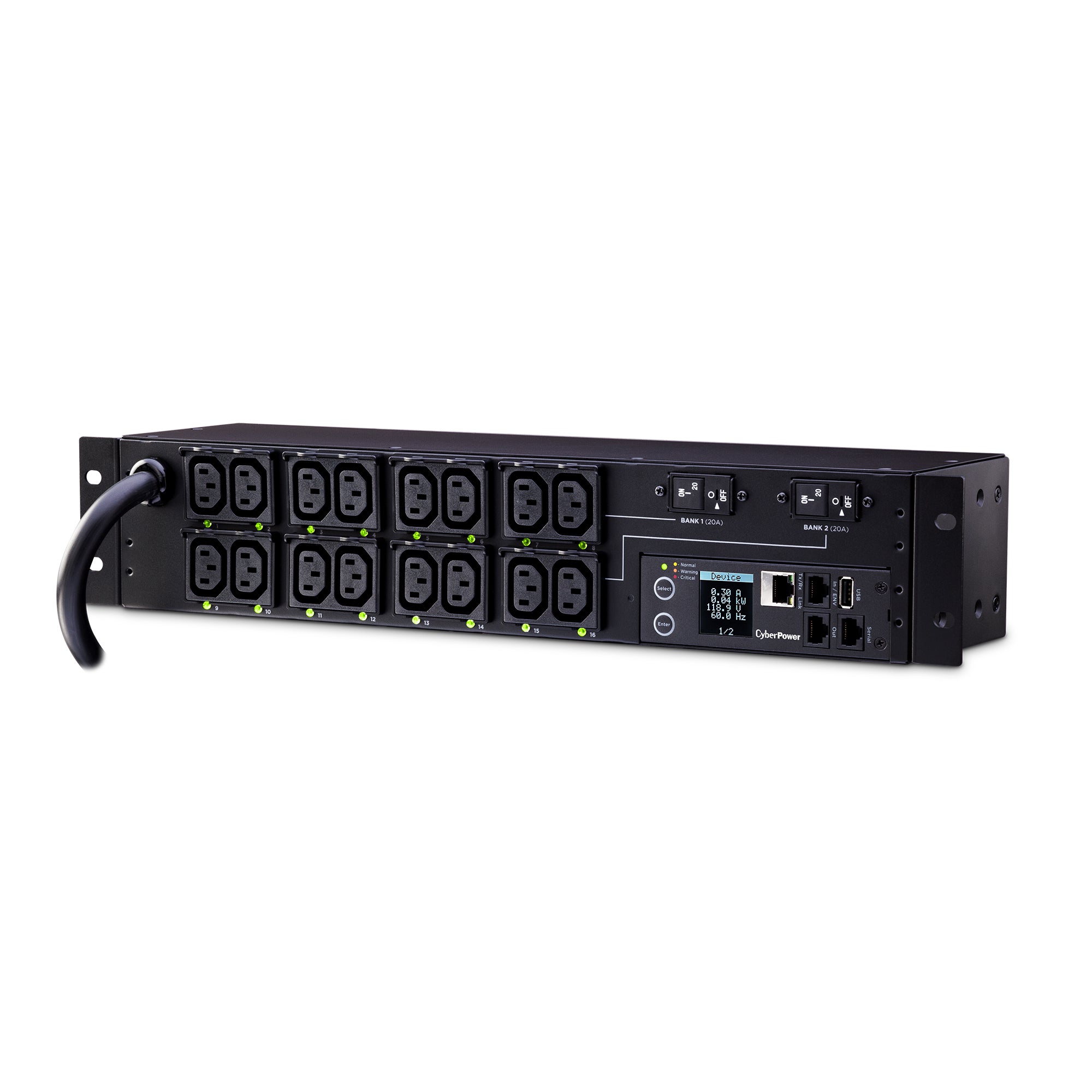Cyber Power - PDU81007 - SW MBO PDU 30A 208V Metered-by-Outlet Switched PDU 16 C13 Outlets 12ft cord
