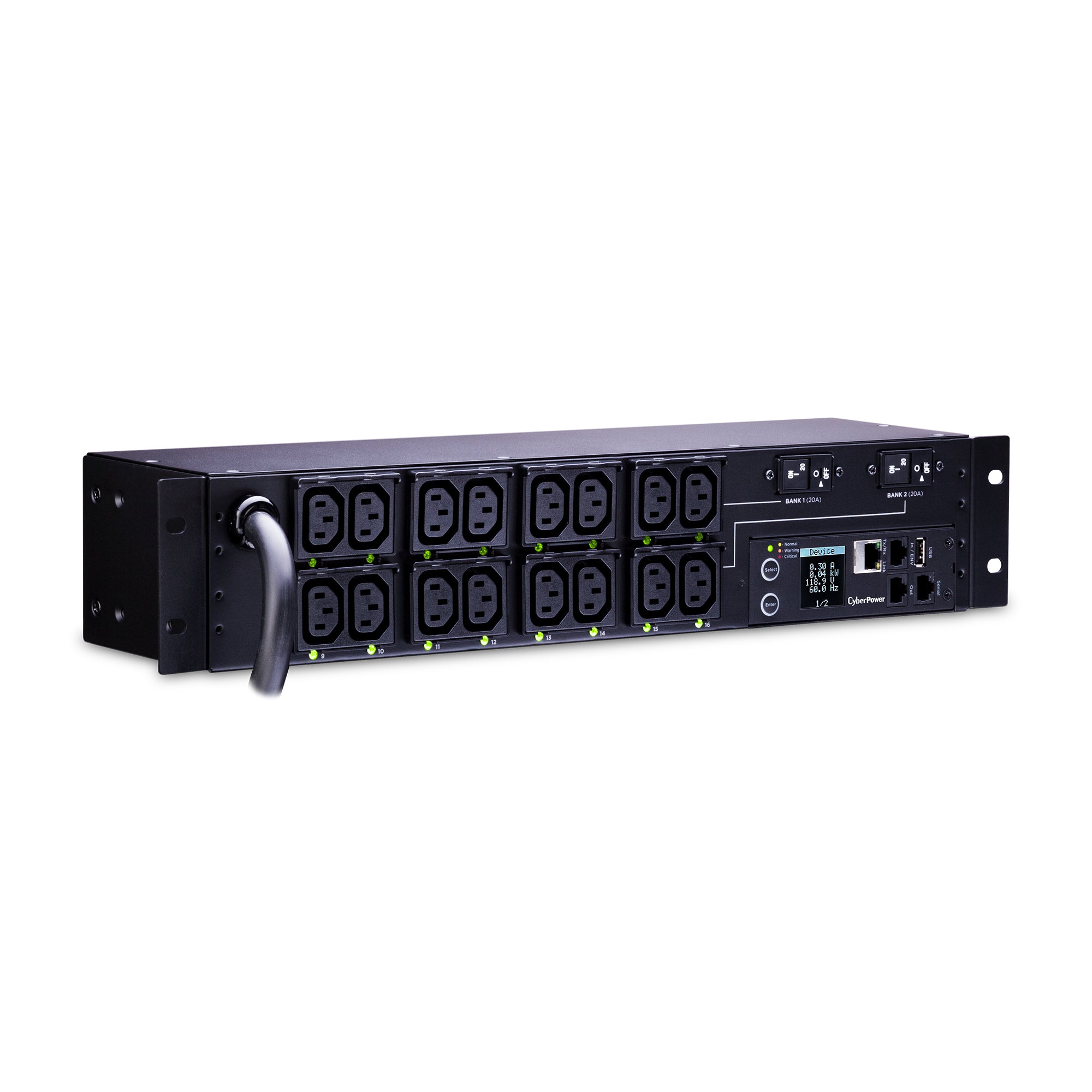 Cyber Power - PDU81007 - SW MBO PDU 30A 208V Metered-by-Outlet Switched PDU 16 C13 Outlets 12ft cord